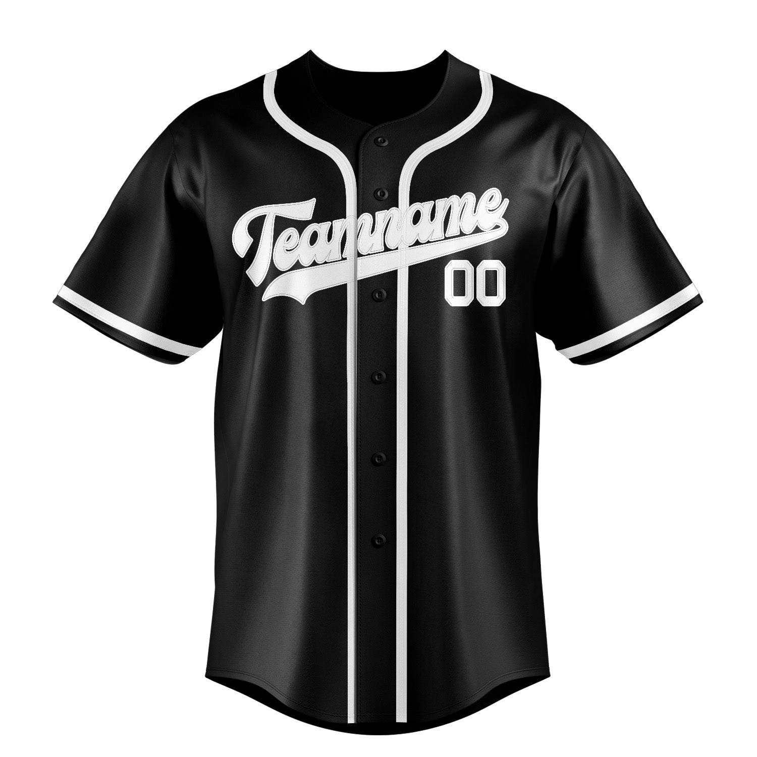 Maillot de baseball personnalisé noir et blanc