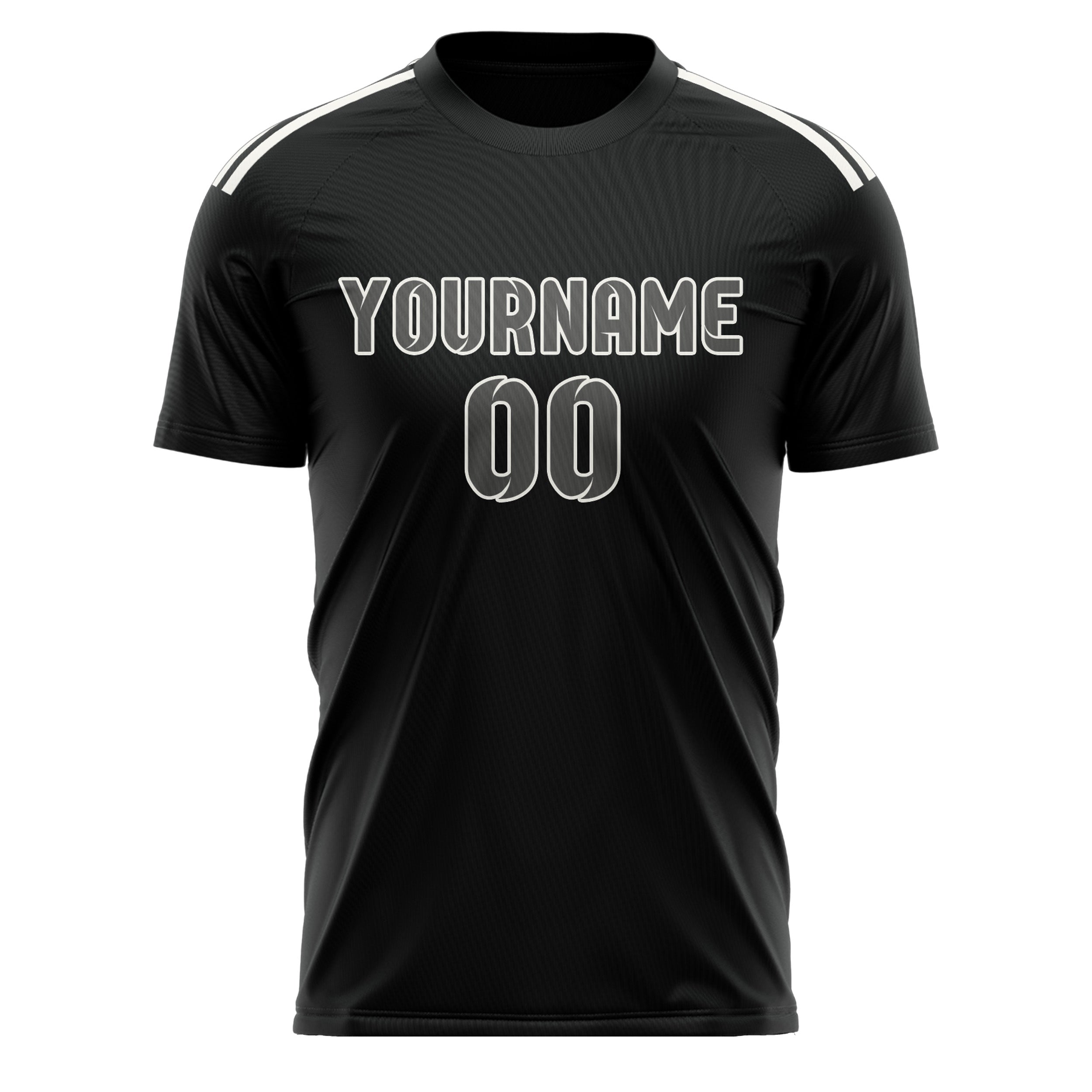 Maillot de football personnalisé noir et gris foncé