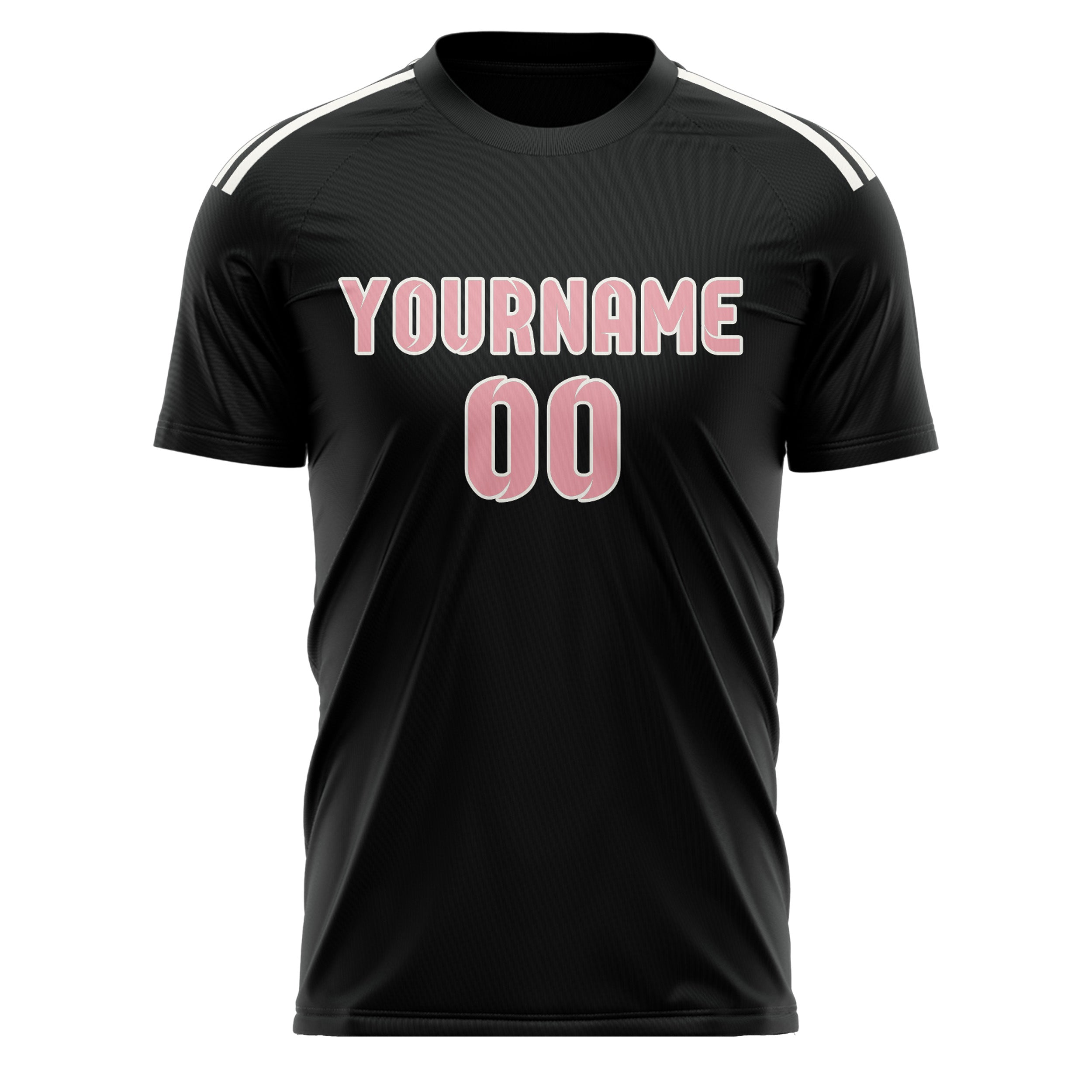 Maillot de football personnalisé noir et rose clair
