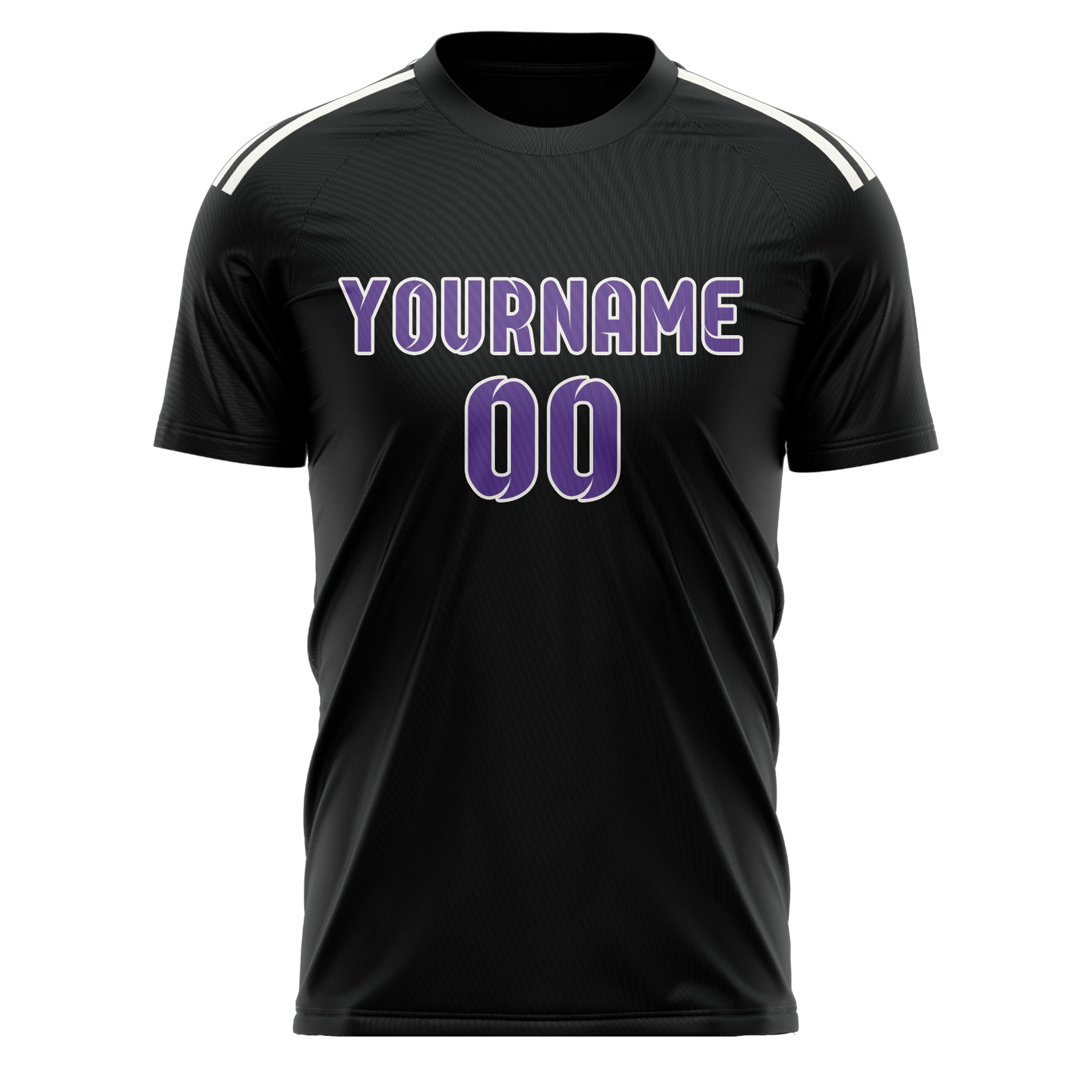 Maillot de football personnalisé noir et violet clair