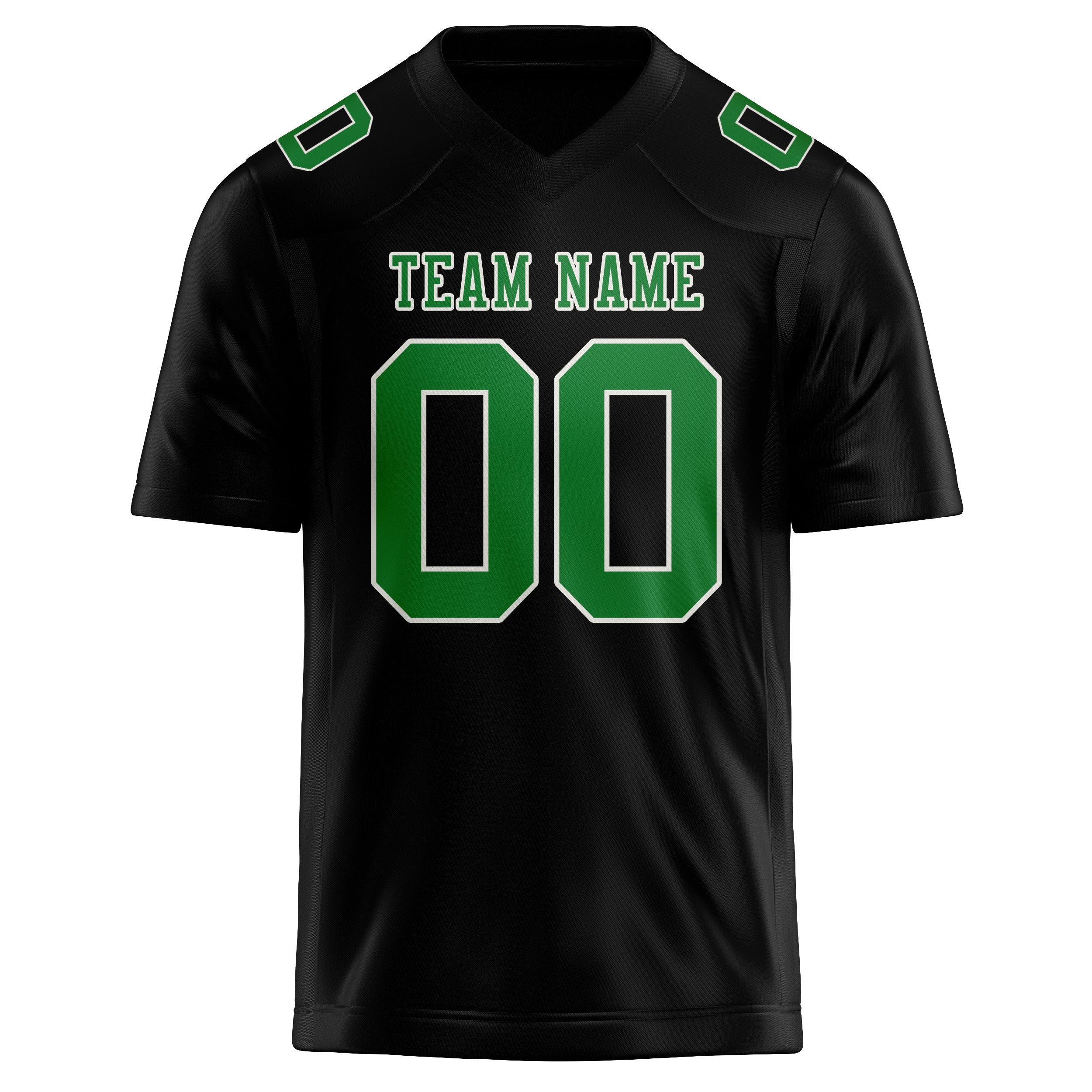 Maillot de football personnalisé noir et vert émeraude