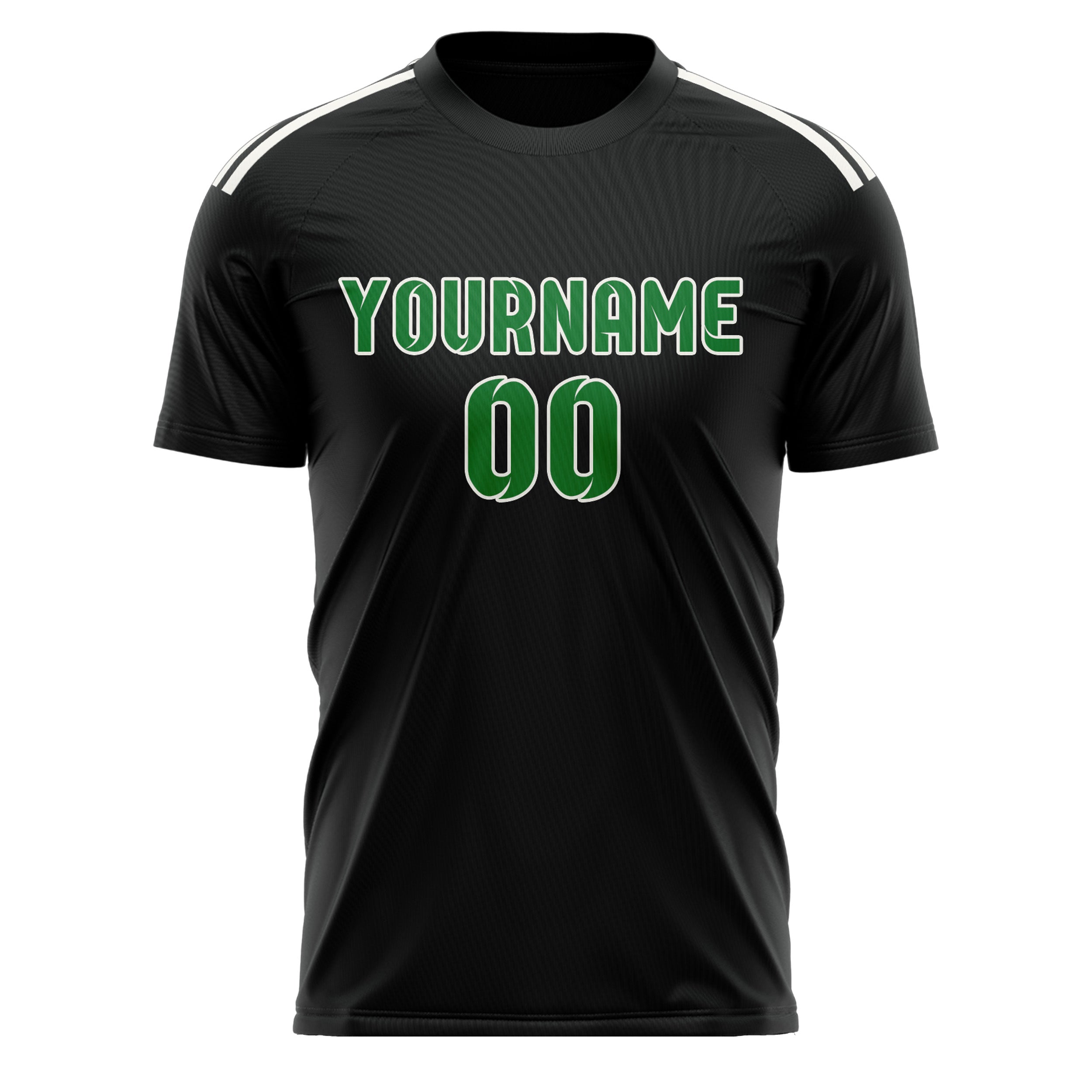 Maillot de football personnalisé noir et vert émeraude