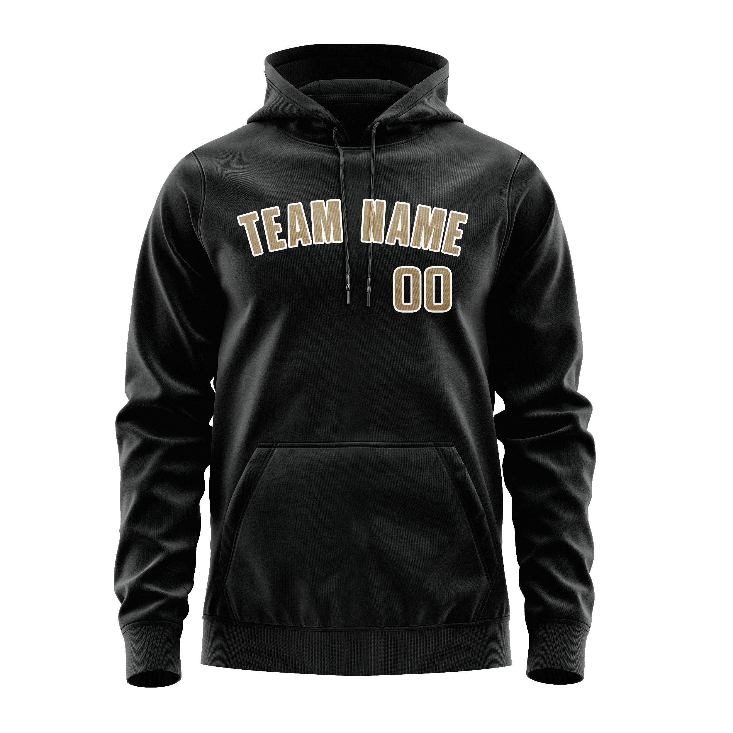 Sweat à capuche noir et kaki clair personnalisé 