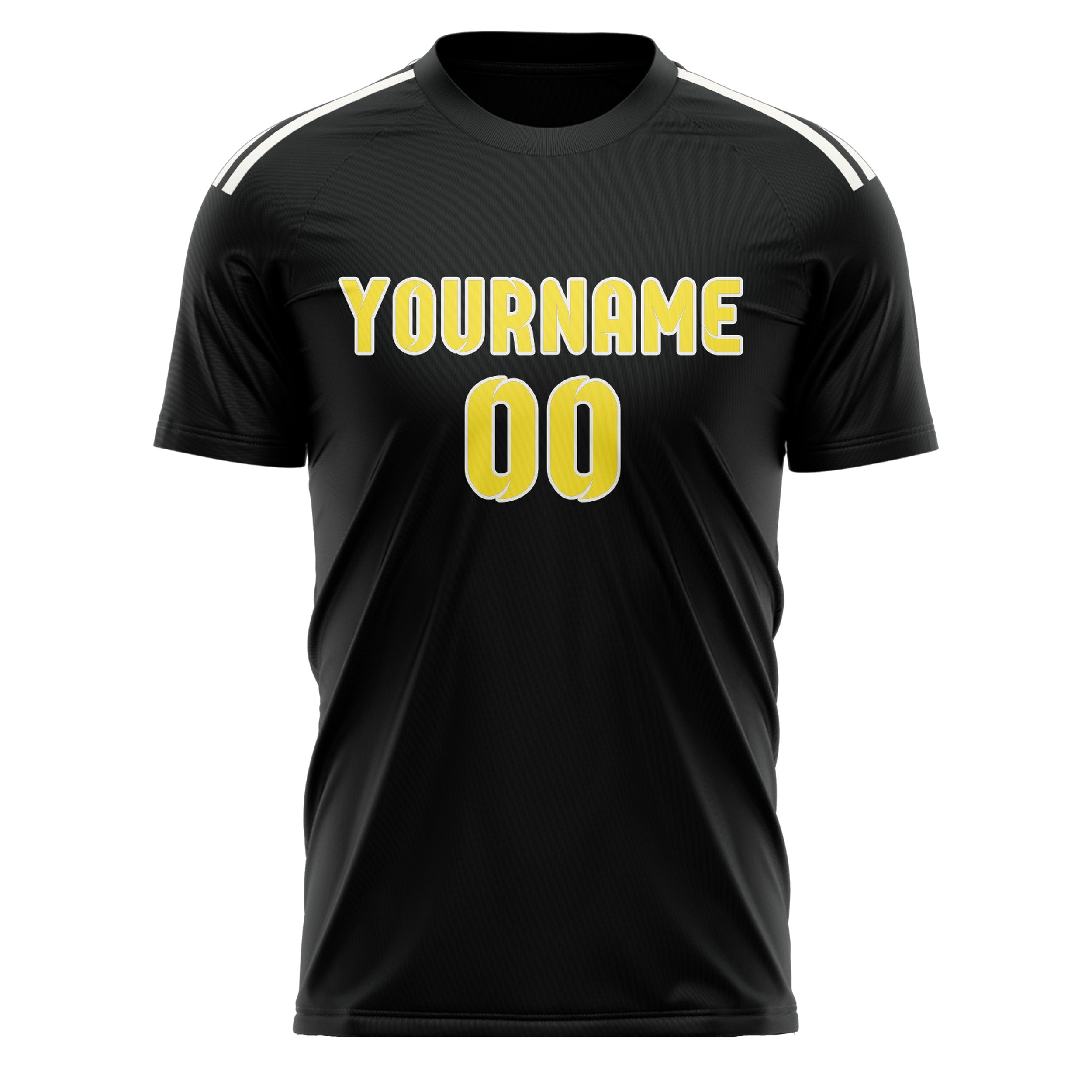 Maillot de football personnalisé noir et jaune clair