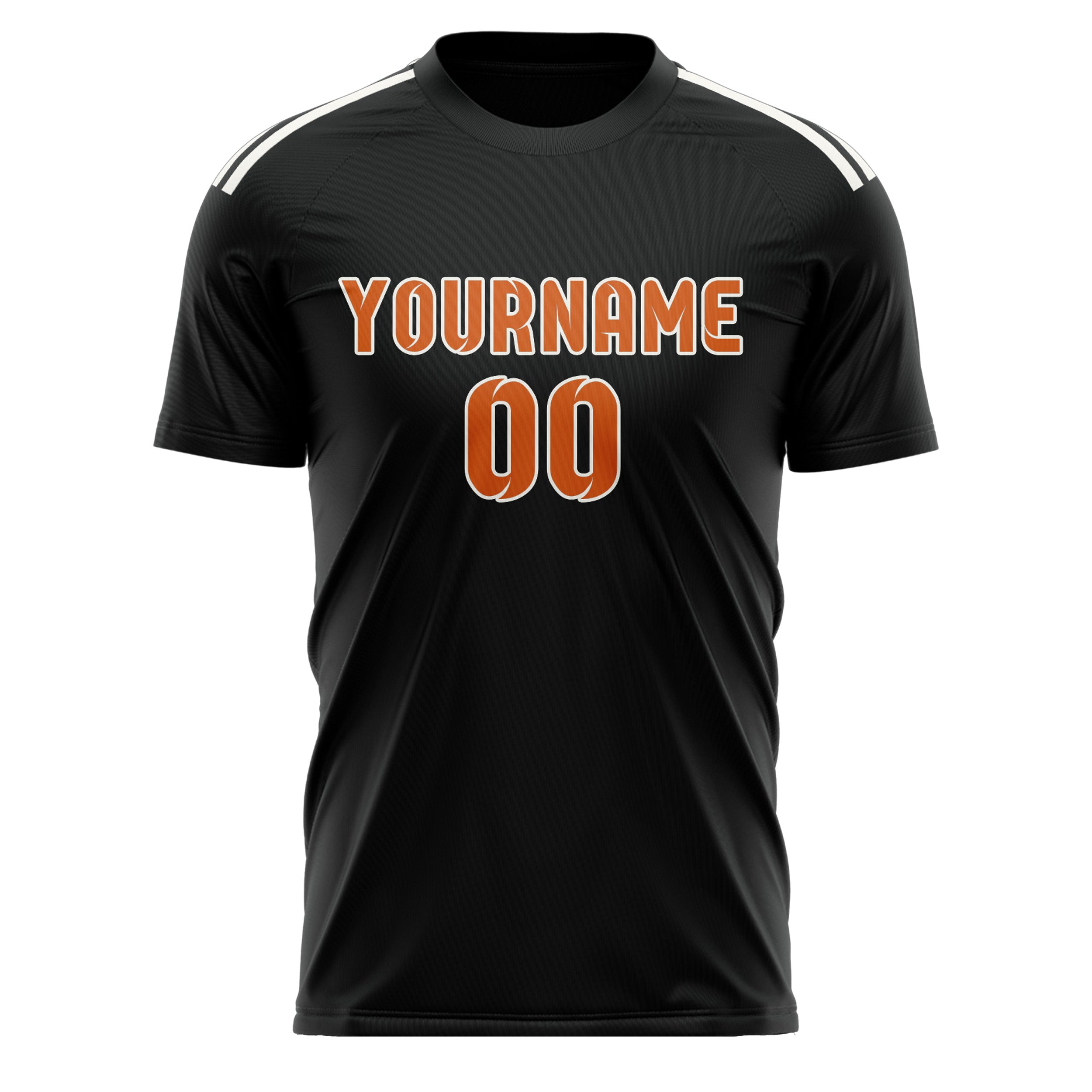 Maillot de football personnalisé noir et orange