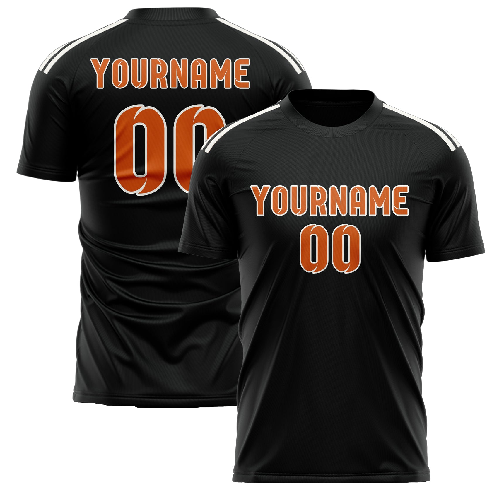 Maillot de football personnalisé noir et orange