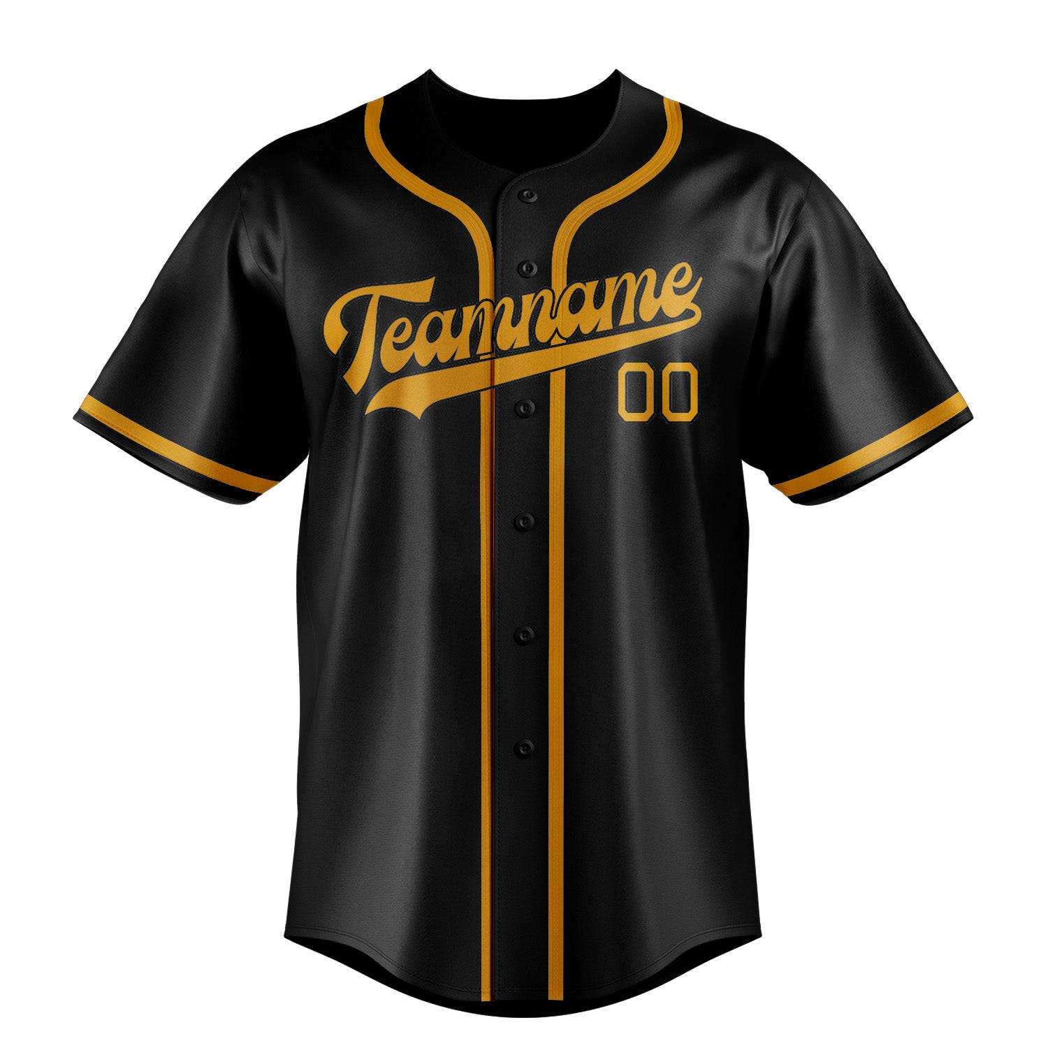 Maillot de baseball personnalisé noir et jaune