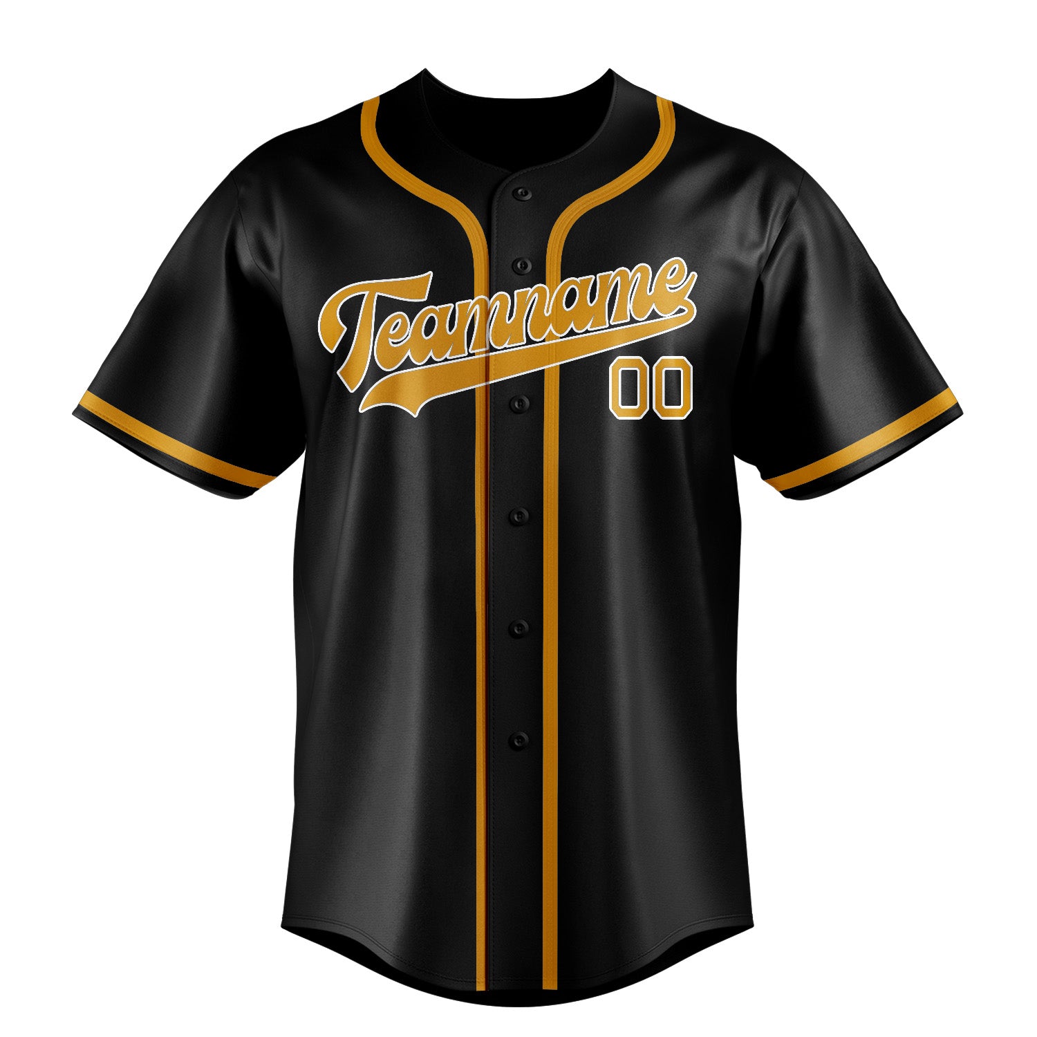 Maillot de baseball personnalisé noir et jaune