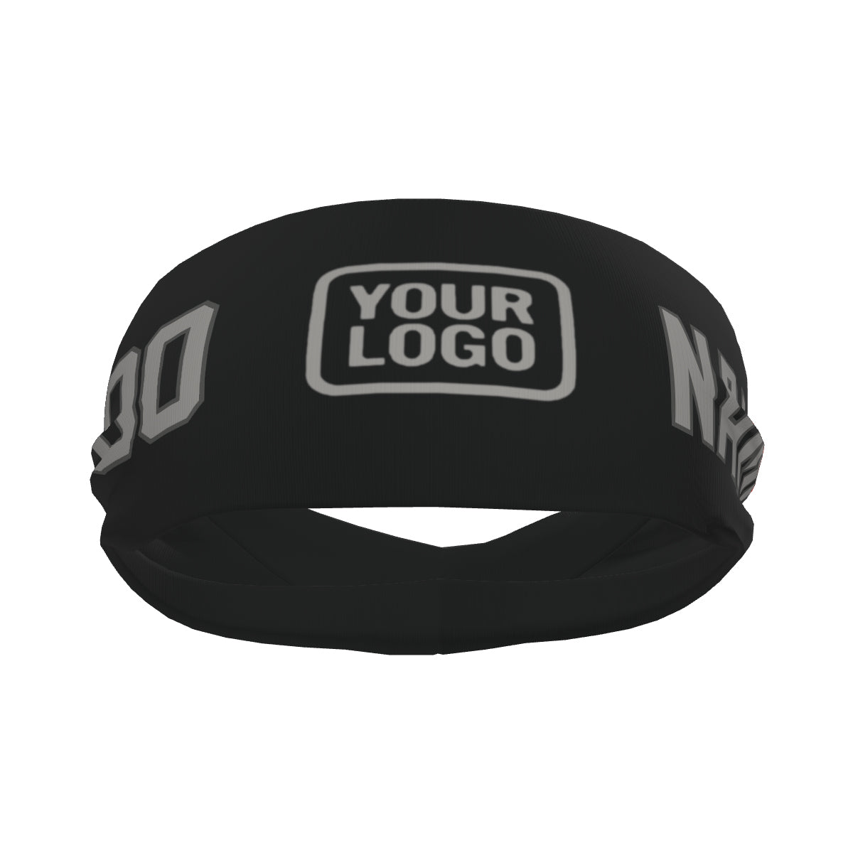 Bandeau de sport personnalisé noir et gris