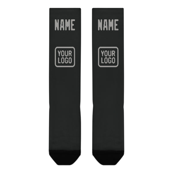 Chaussettes hautes noires et grises personnalisées