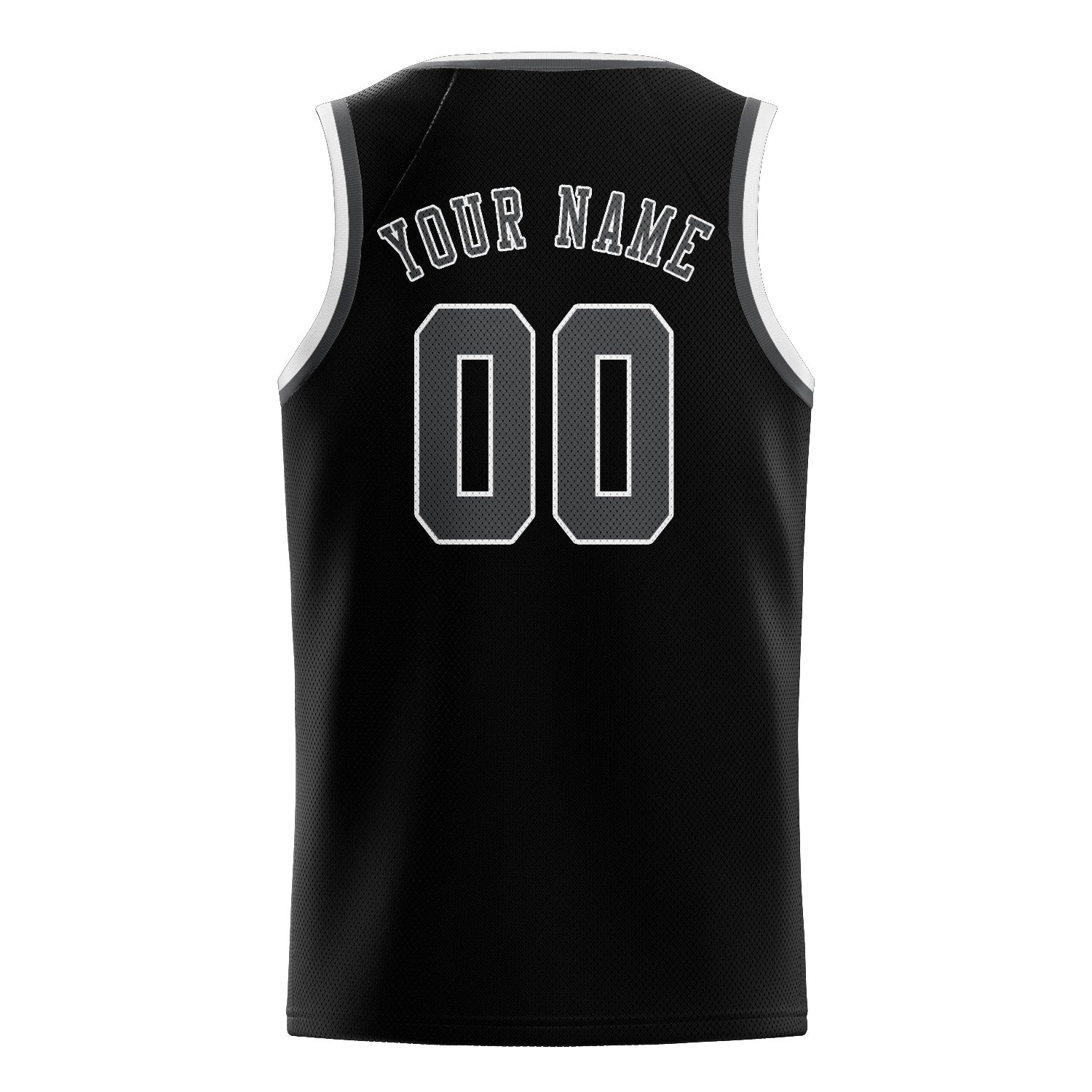 Maillot de basketball personnalisé noir et gris foncé