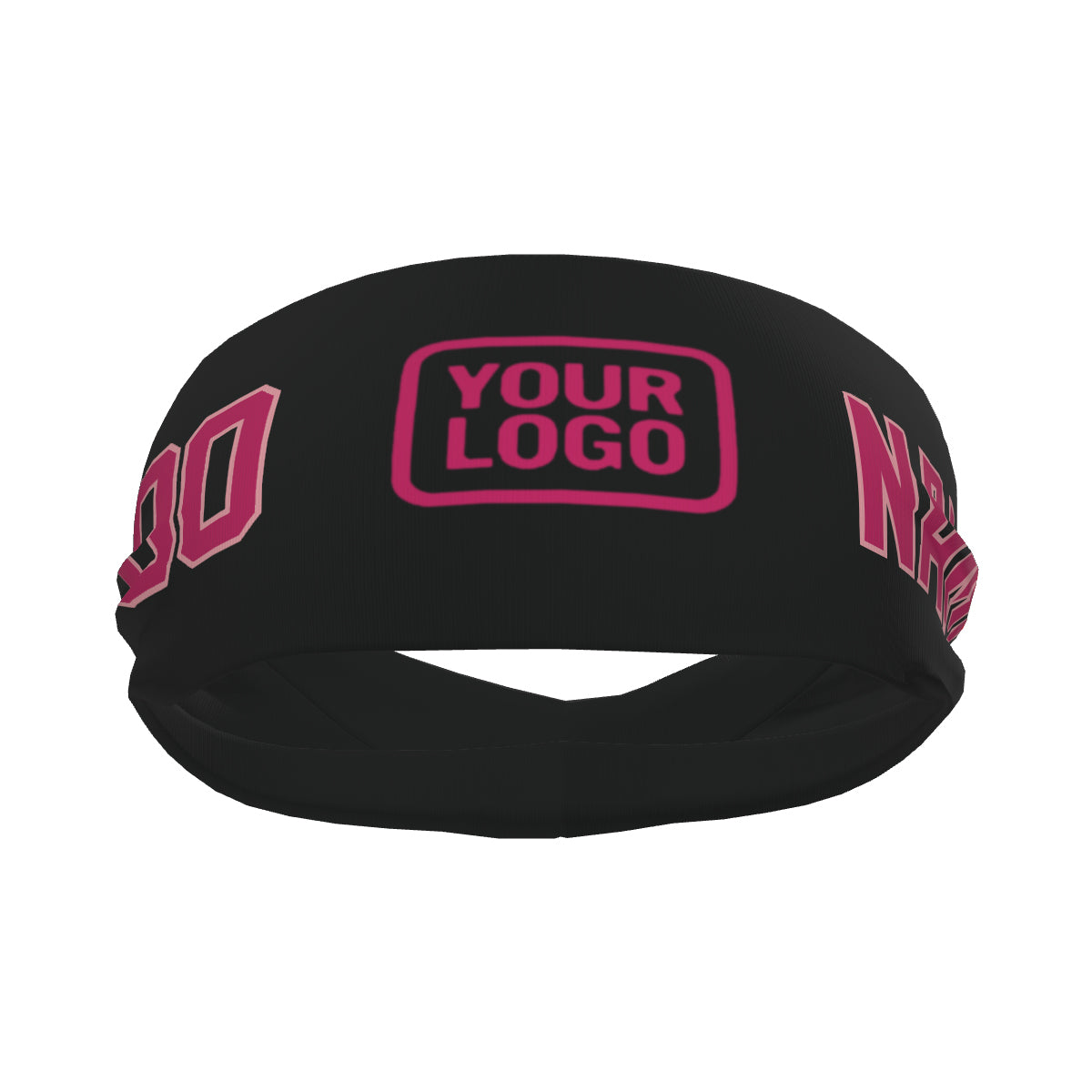 Bandeau de sport personnalisé noir et rose