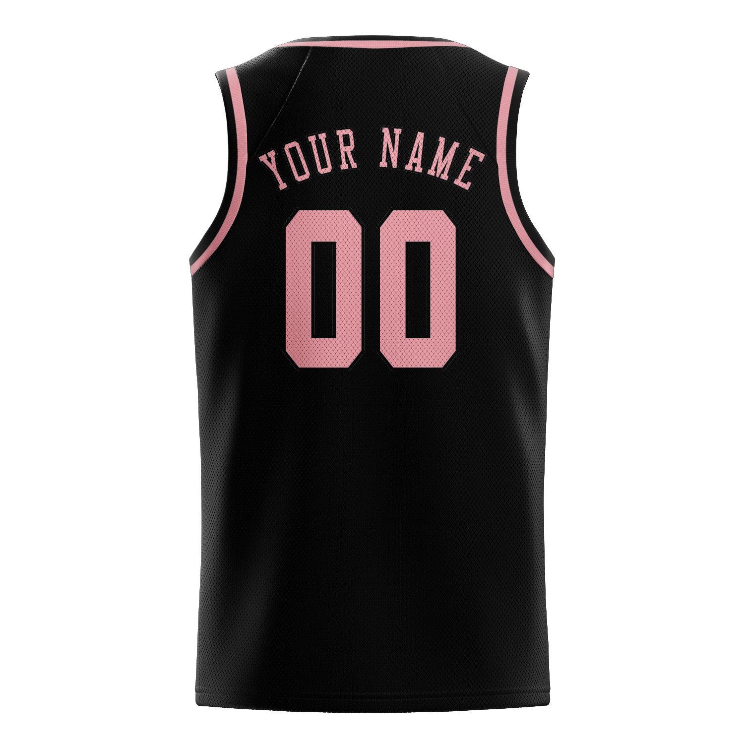 Maillot de basketball personnalisé noir et rose clair