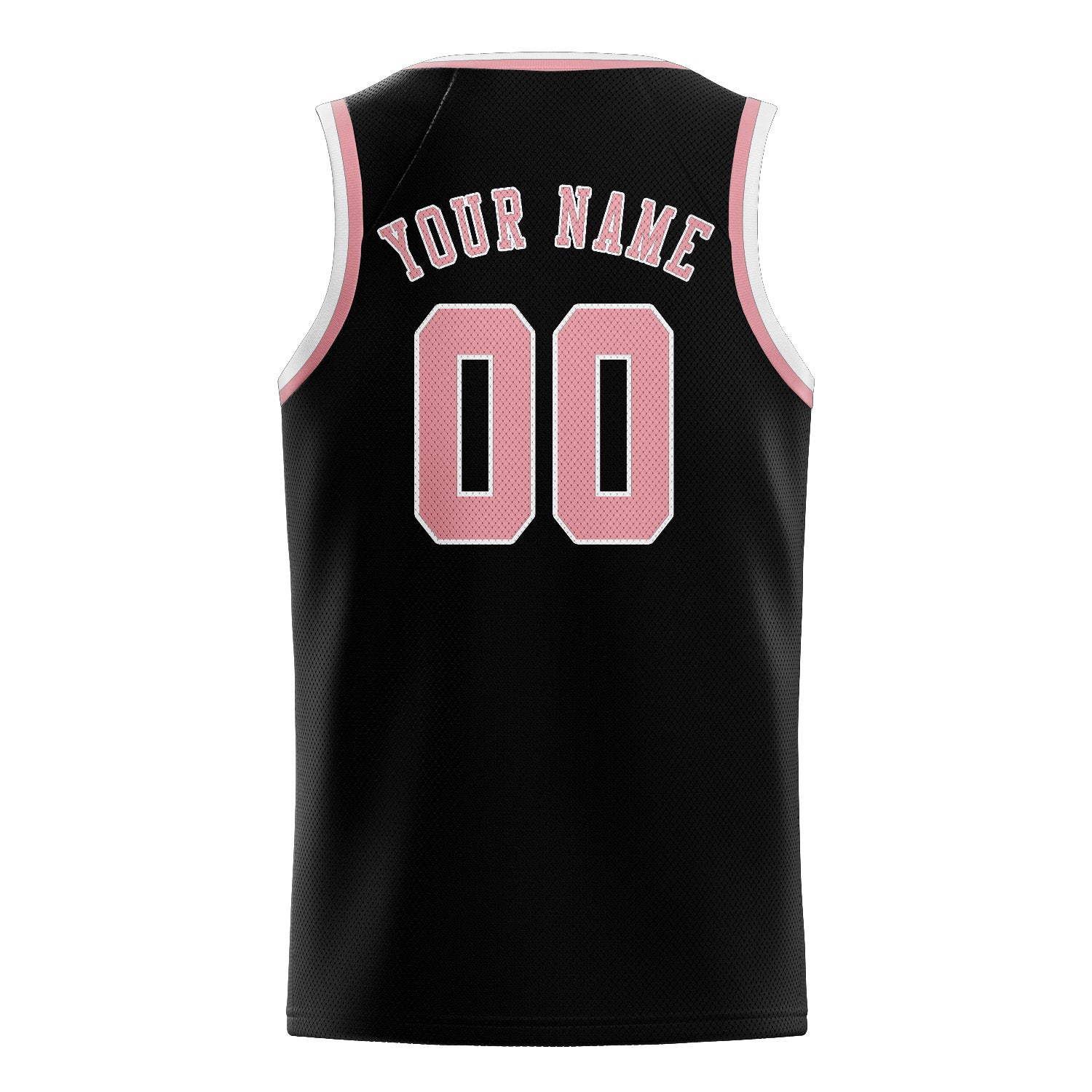 Maillot de basketball personnalisé noir et rose clair