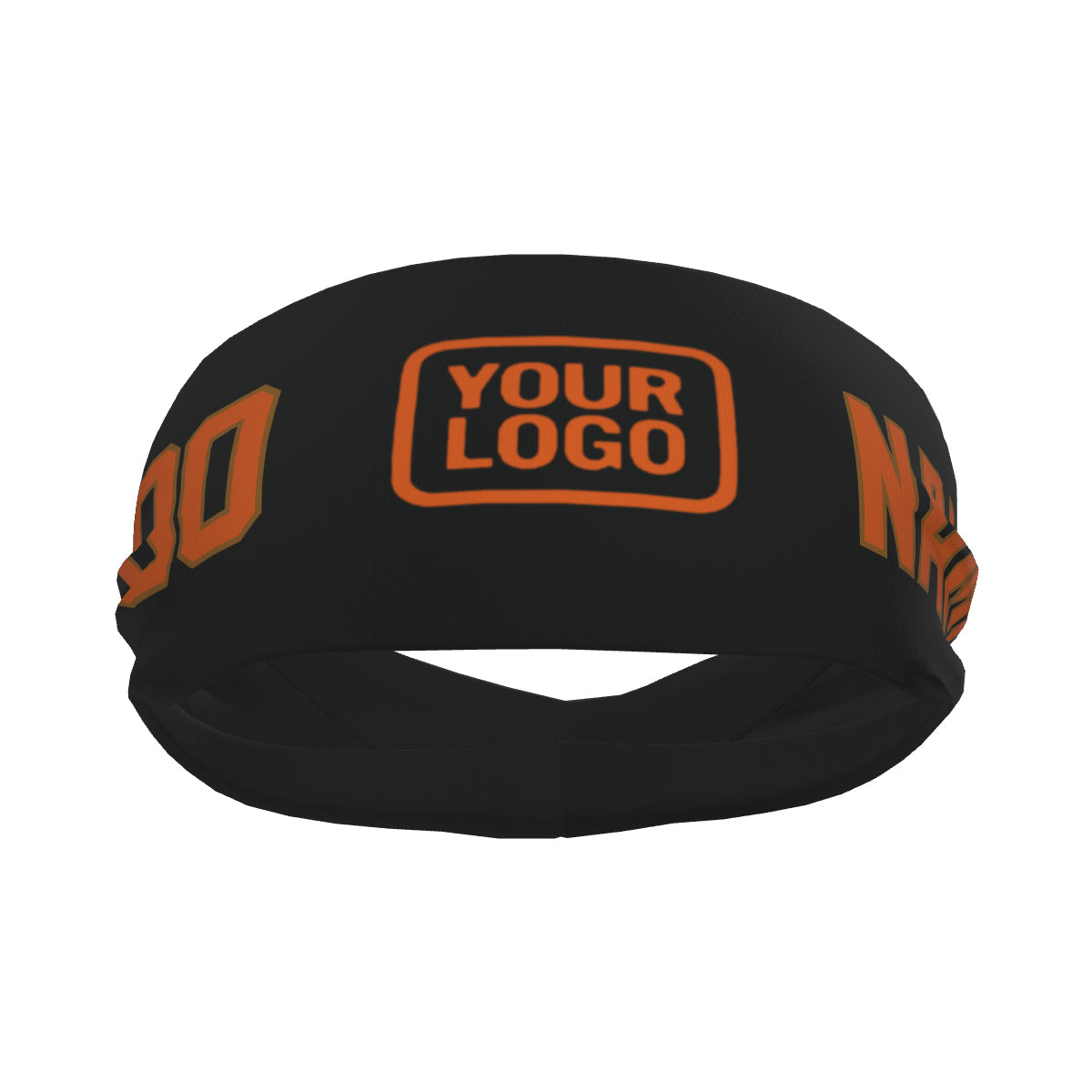 Bandeau de sport personnalisé noir et orange