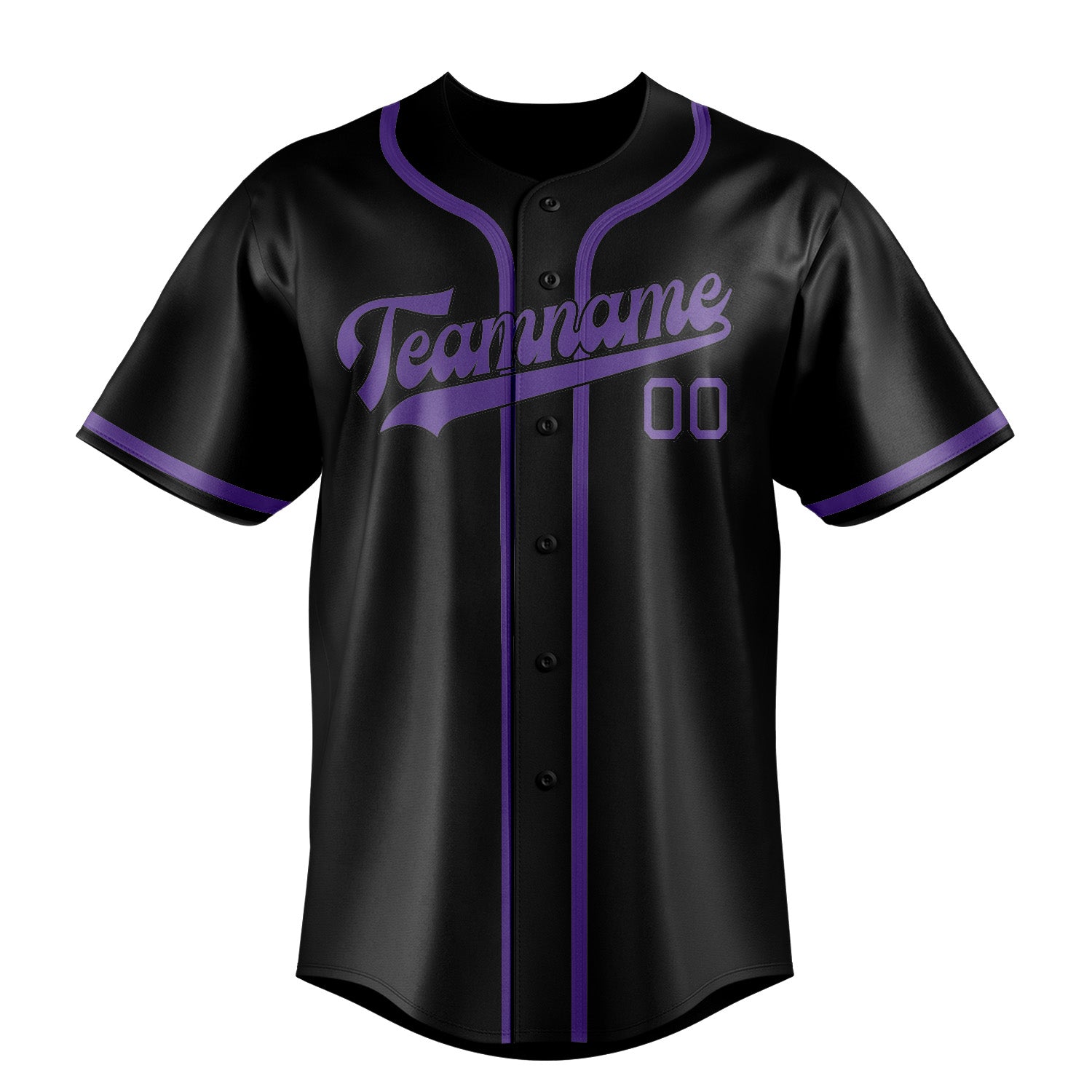 Maillot de baseball personnalisé noir et violet clair