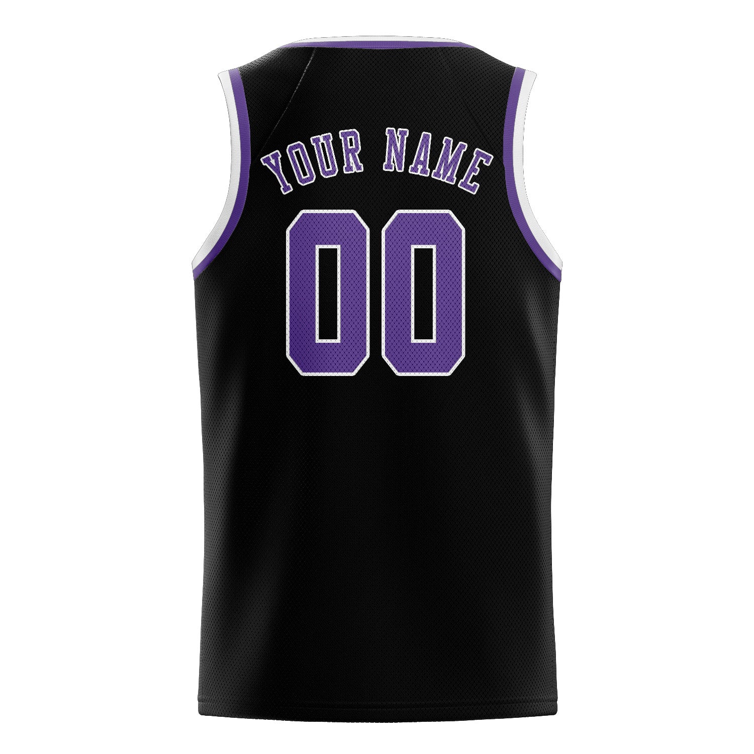 Maillot de basketball personnalisé noir et violet clair