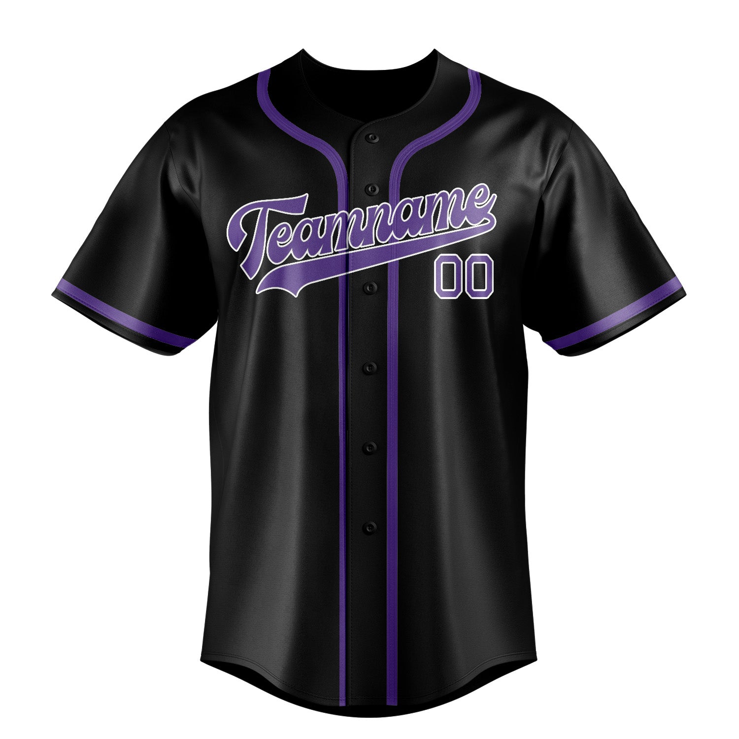 Maillot de baseball personnalisé noir et violet clair