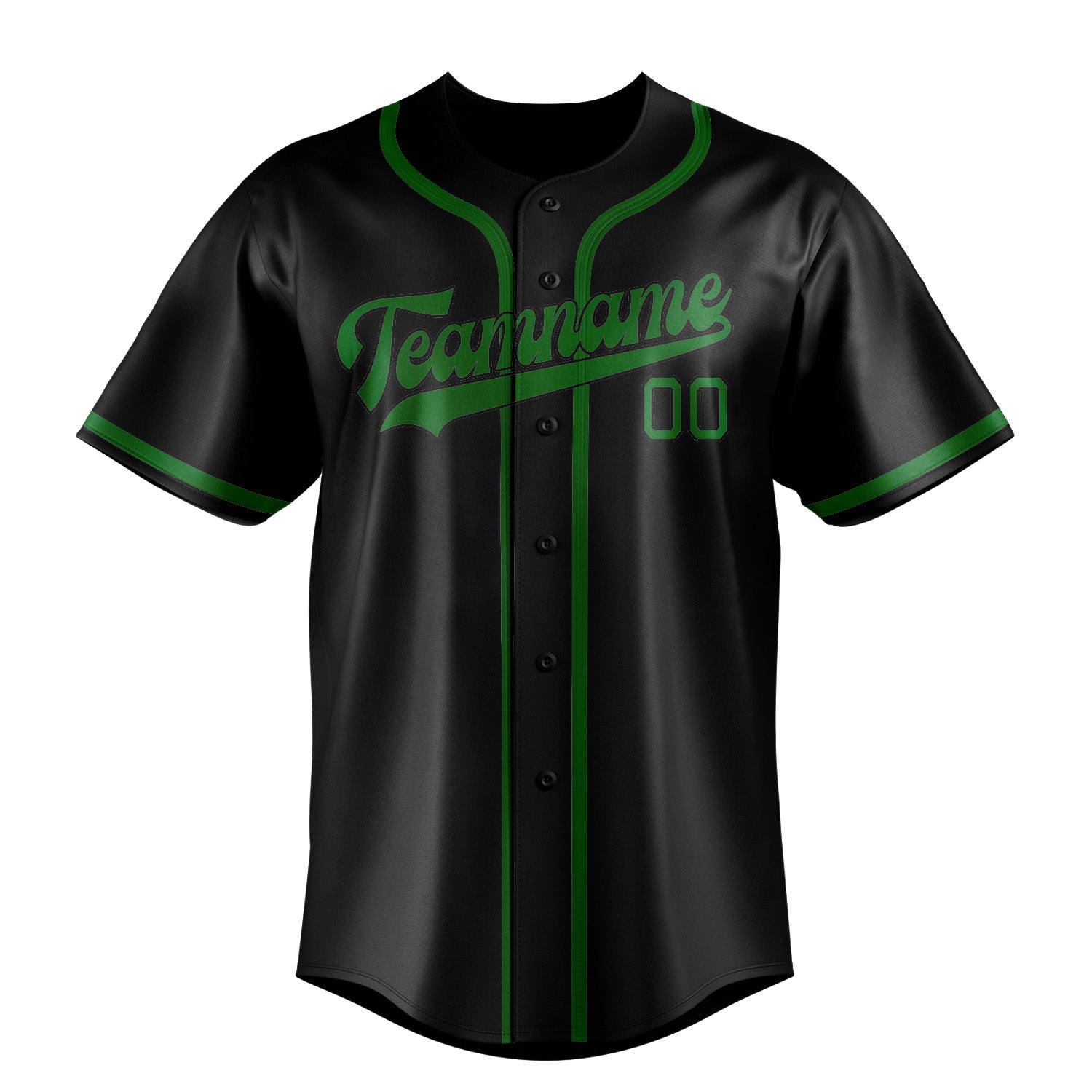 Maillot de baseball personnalisé noir et vert émeraude