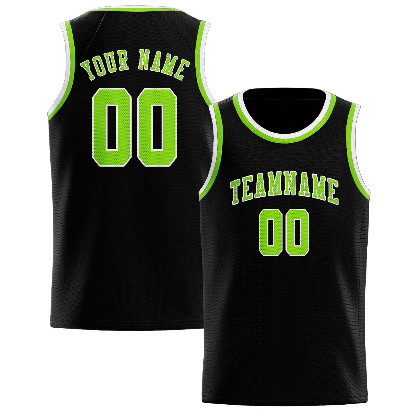Maillot de basketball personnalisé noir et vert émeraude