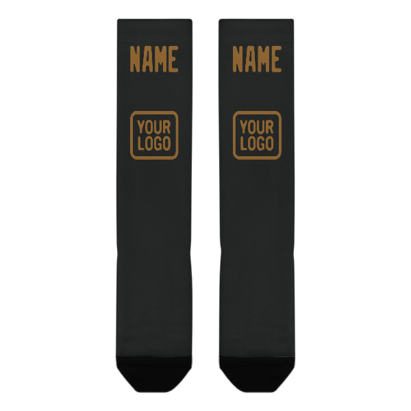 Chaussettes hautes kaki noires personnalisées
