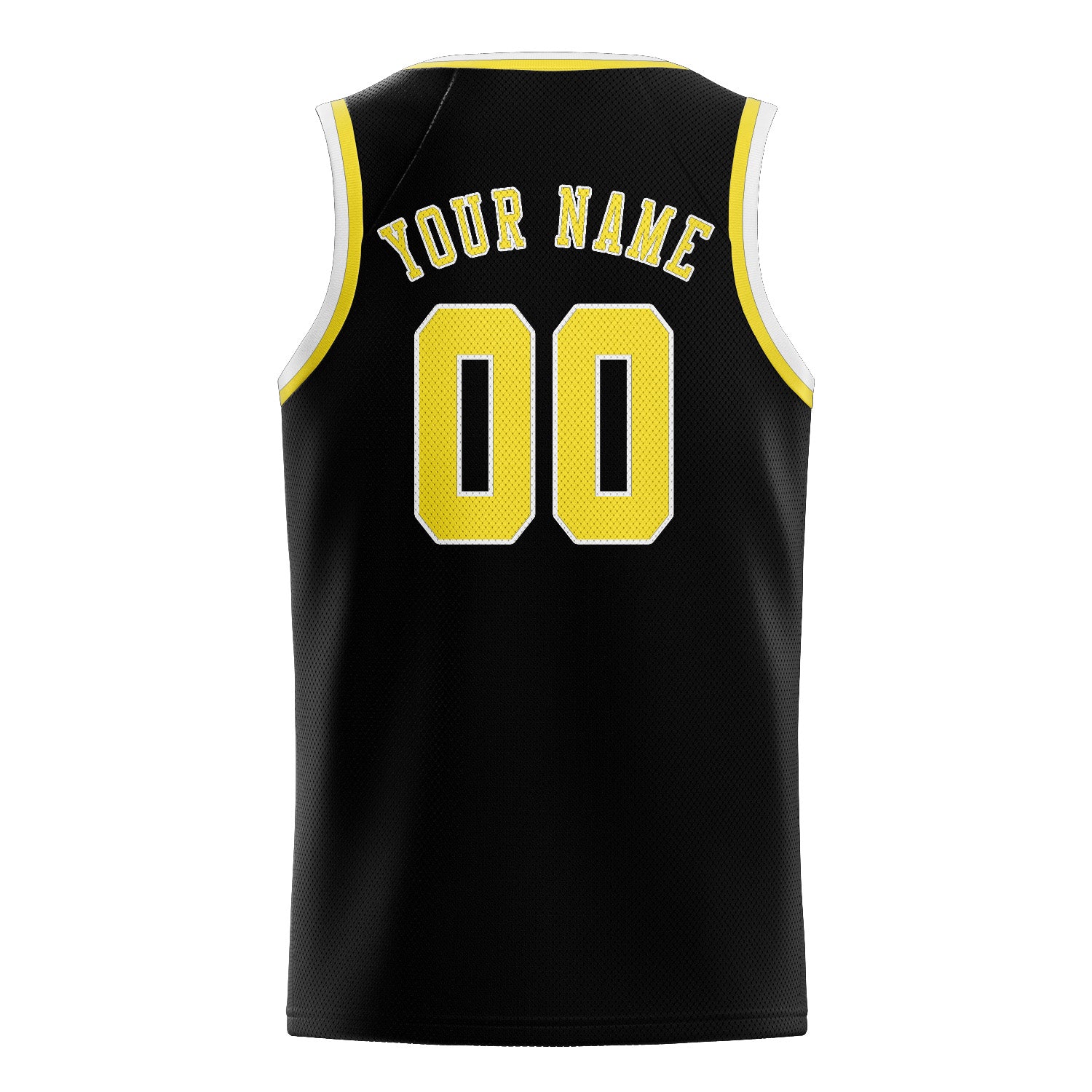 Maillot de basketball personnalisé noir et jaune clair