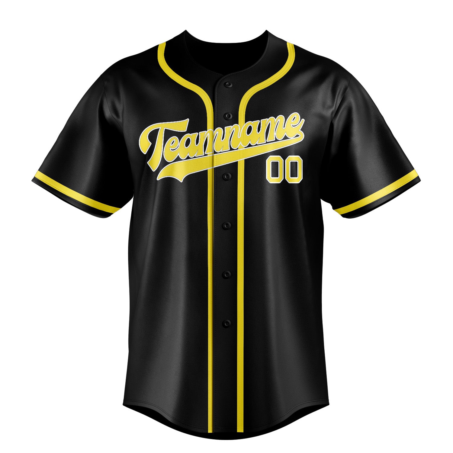 Maillot de baseball personnalisé noir et jaune clair