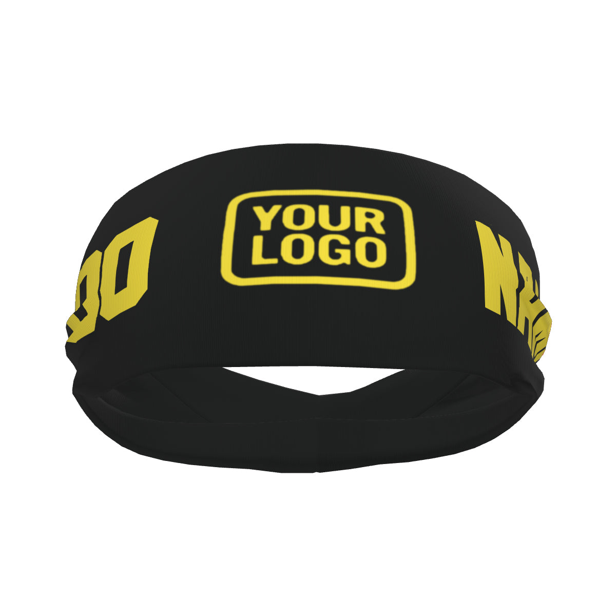 Bandeau de sport personnalisé noir et jaune clair