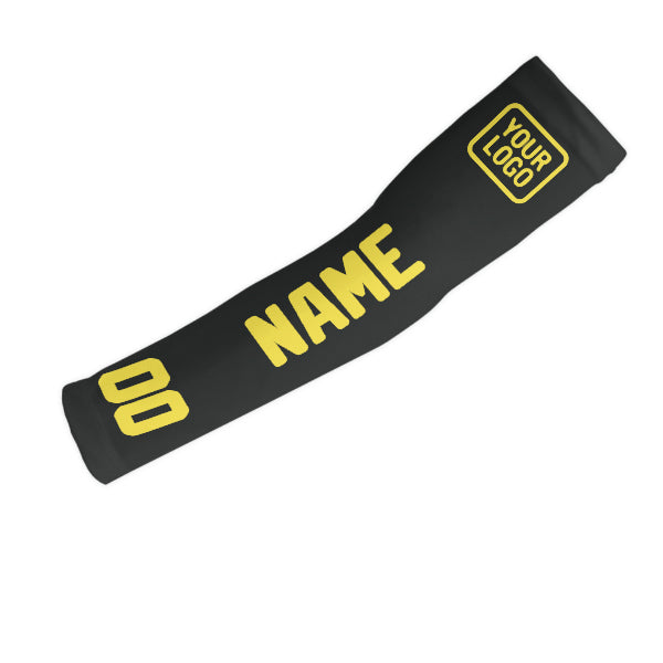 Manchon de bras personnalisé noir et jaune clair
