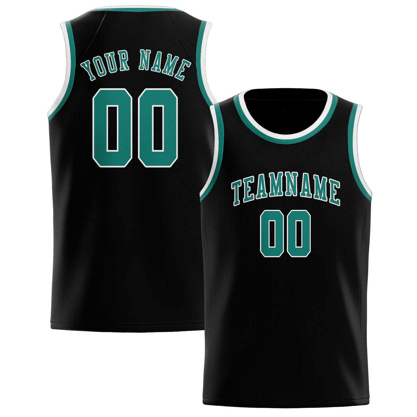 Maillot de basketball personnalisé noir, bleu et vert