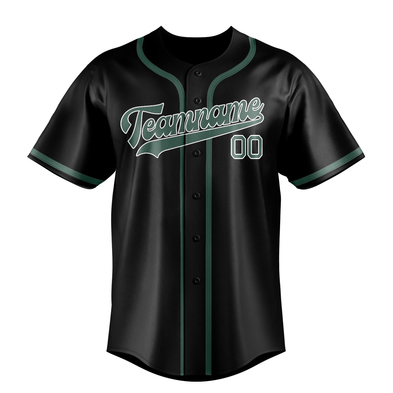 Maillot de baseball personnalisé noir, bleu et vert