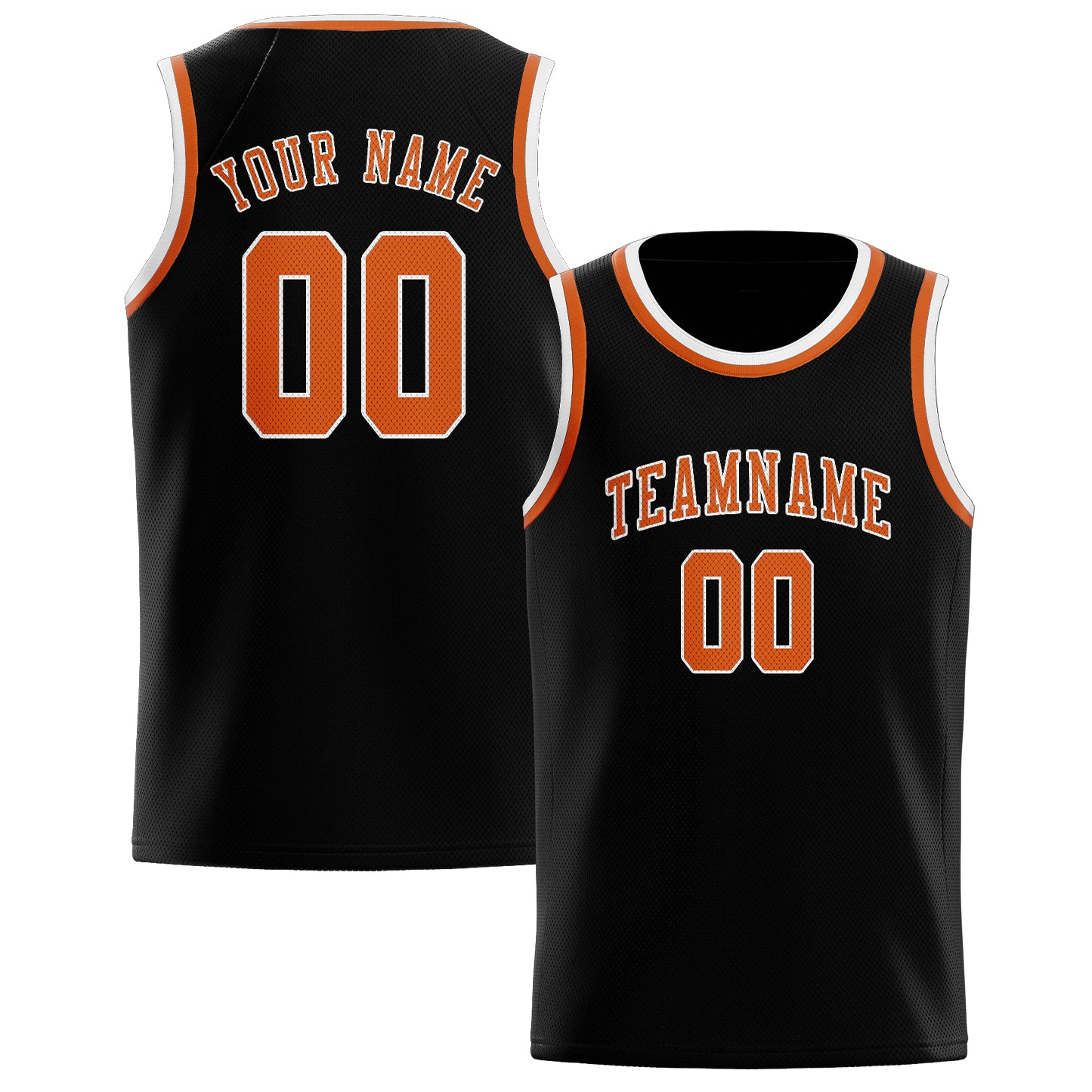 Maillot de basketball personnalisé noir et orange
