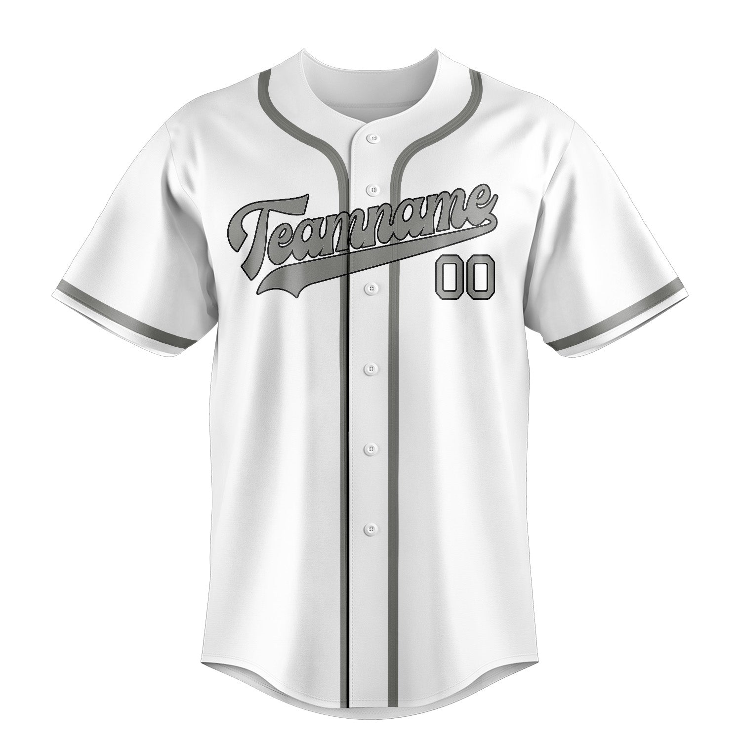 Maillot de baseball personnalisé blanc et gris