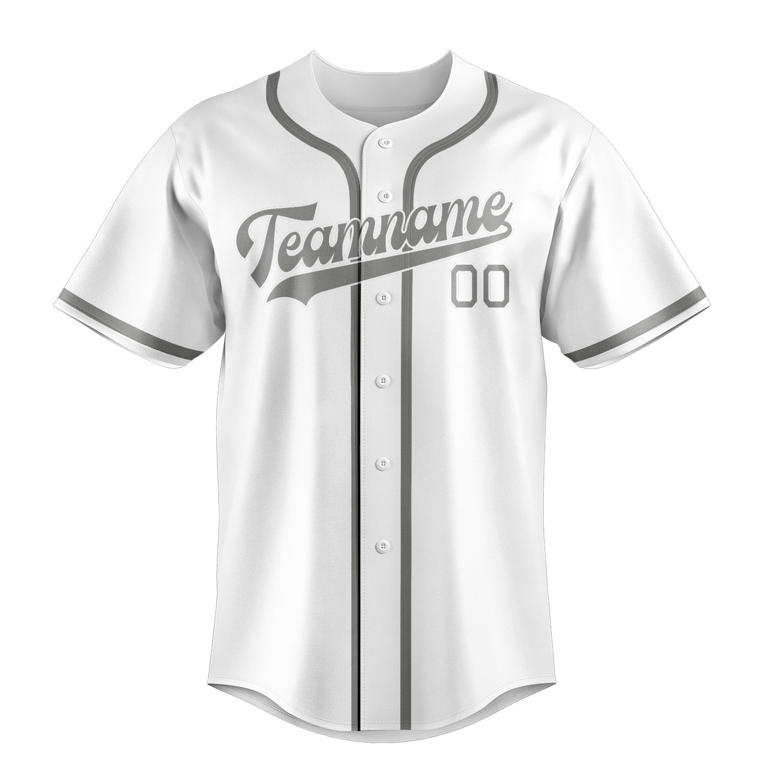 Maillot de baseball personnalisé blanc et gris