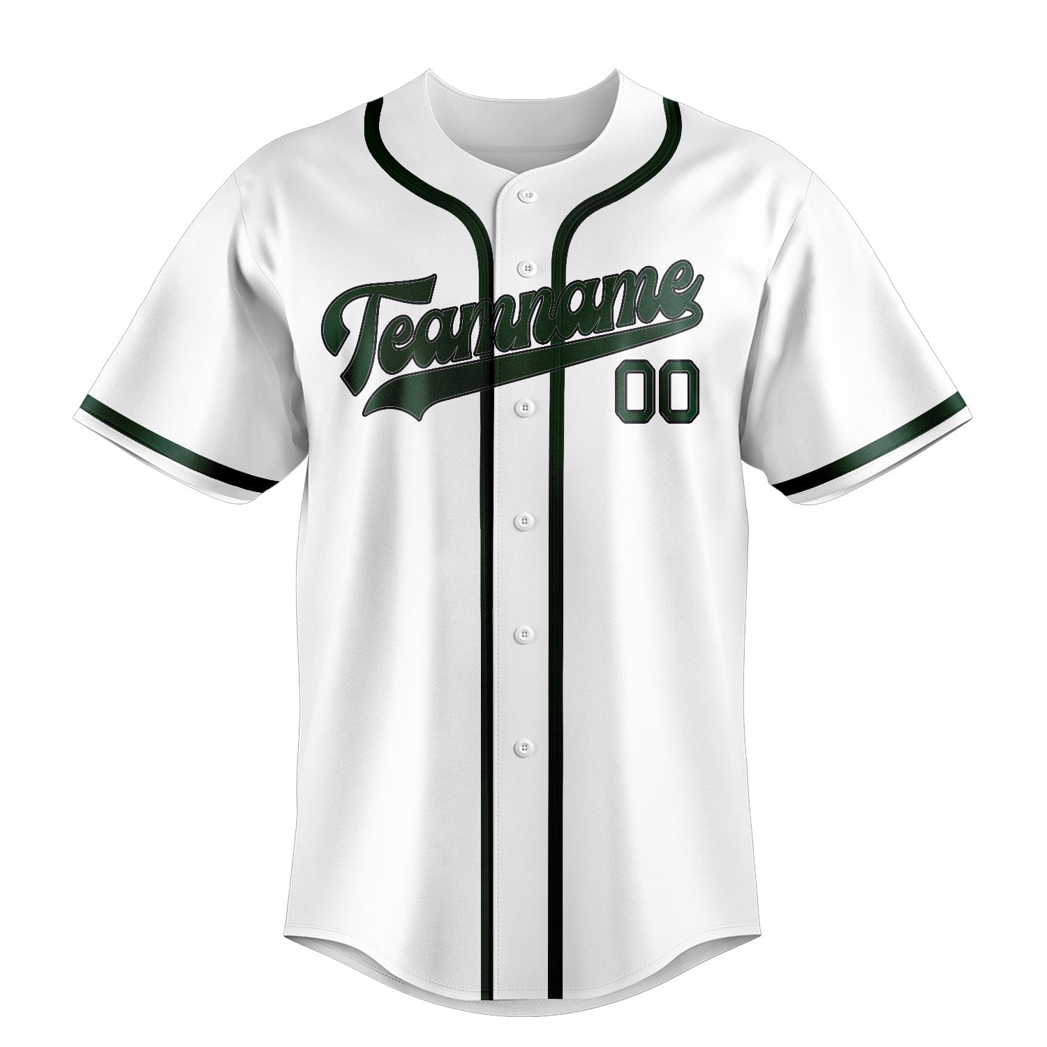 Maillot de baseball personnalisé blanc et vert