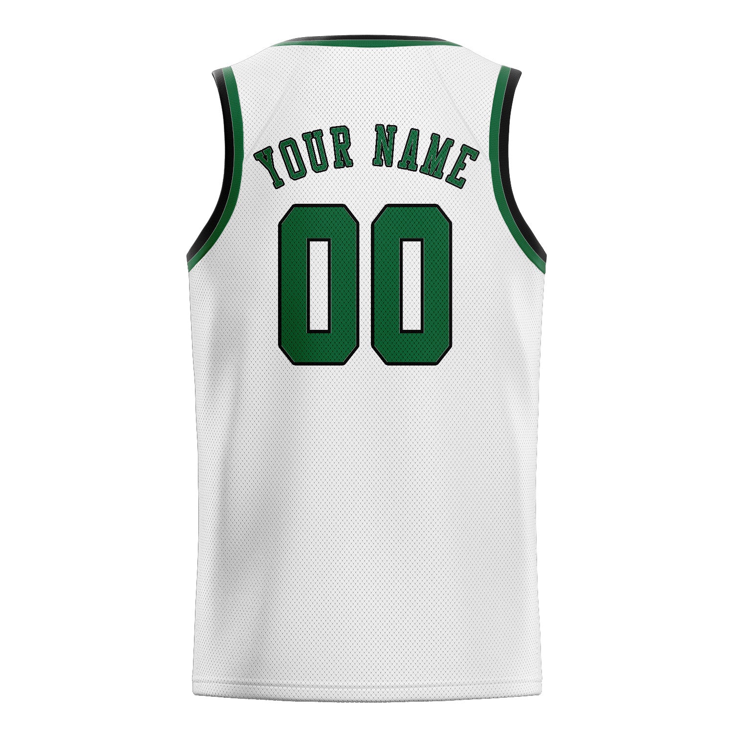 Maillot de basketball personnalisé blanc et vert