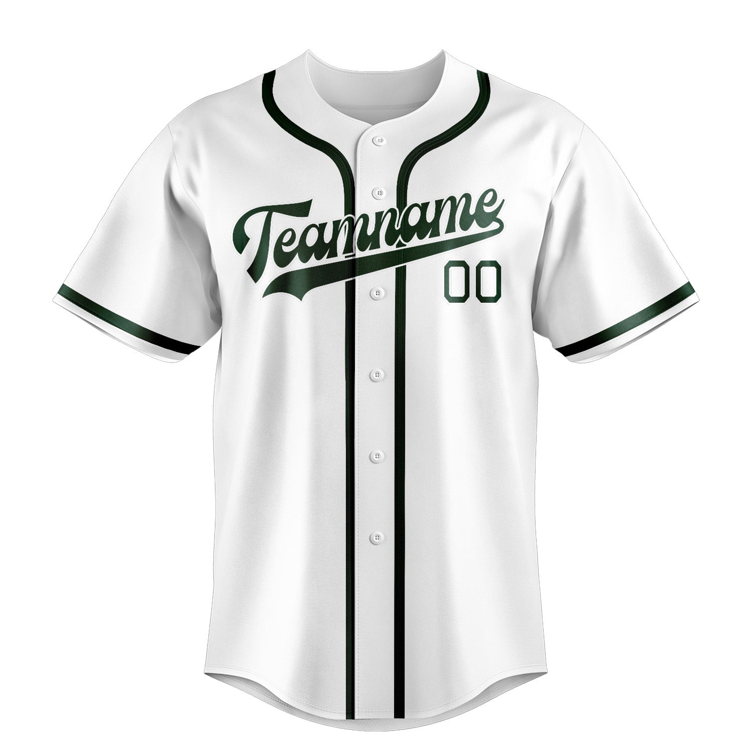 Maillot de baseball personnalisé blanc et vert