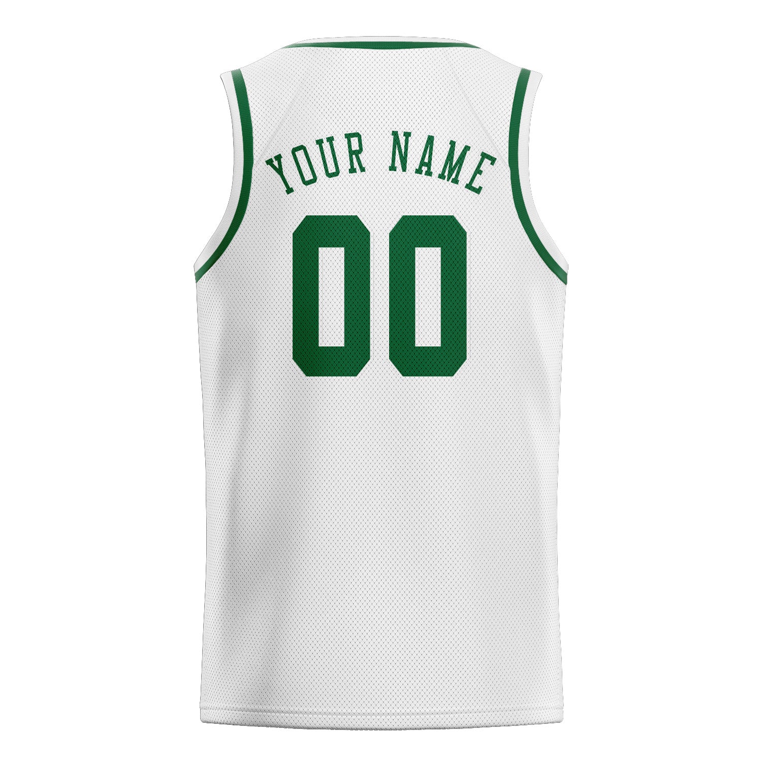 Maillot de basketball personnalisé blanc et vert