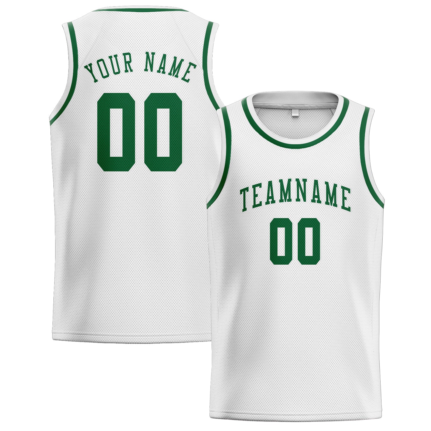 Maillot de basketball personnalisé blanc et vert