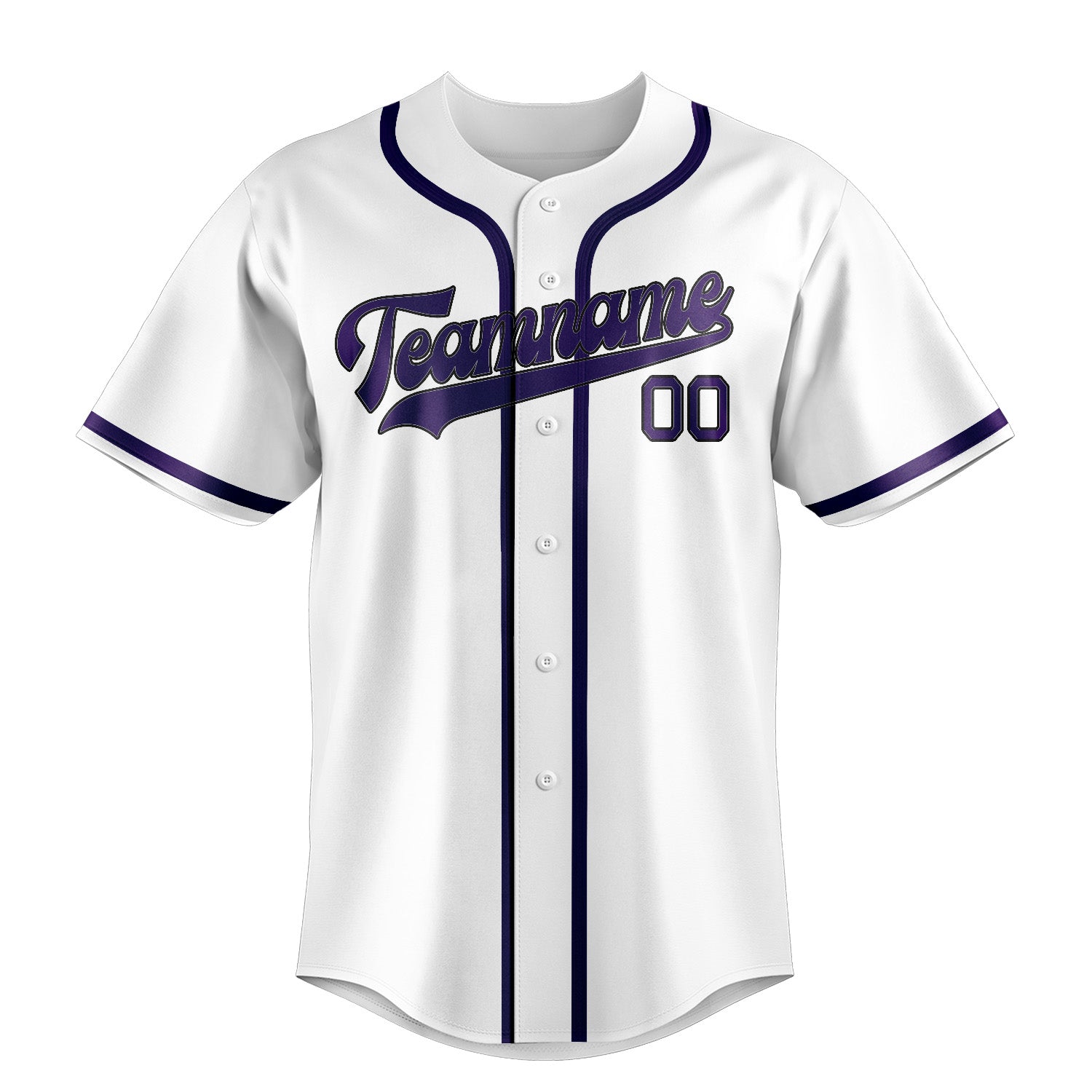 Maillot de baseball personnalisé blanc et violet
