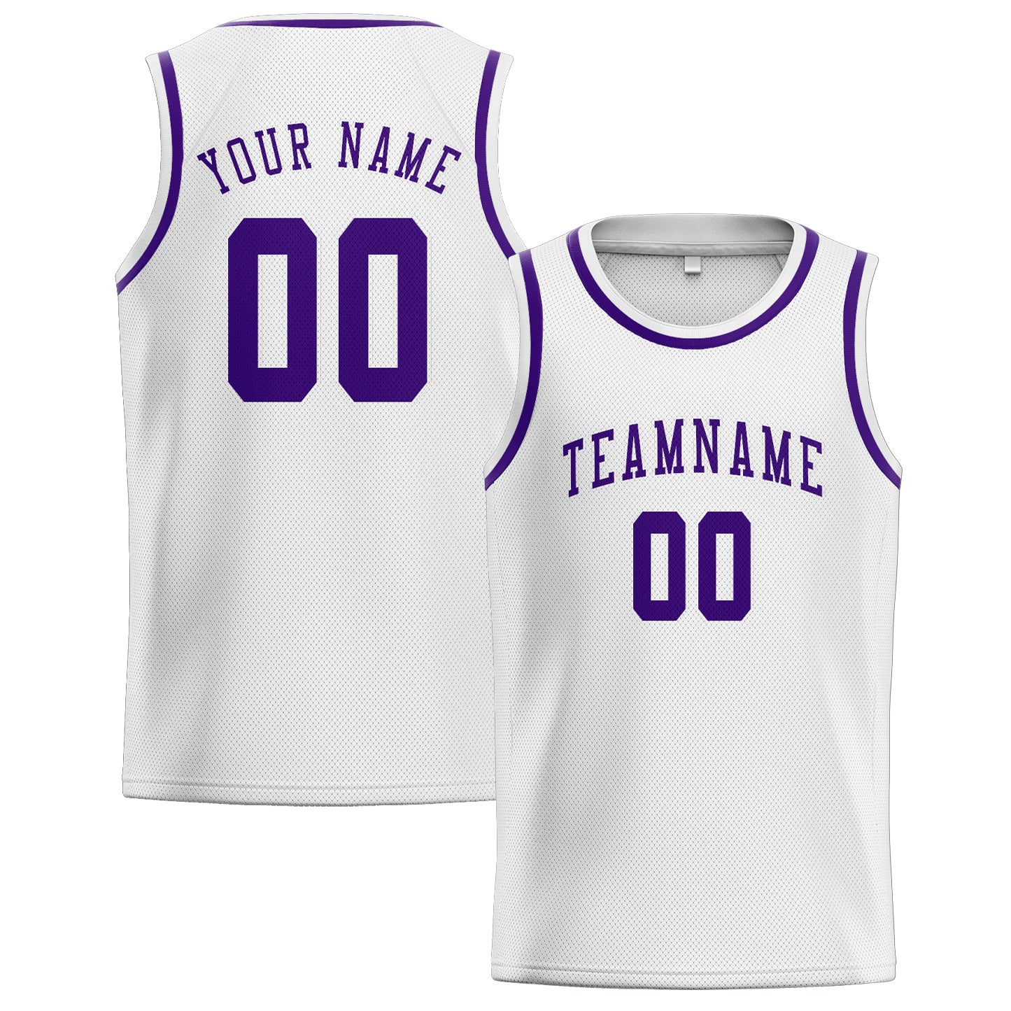 Maillot de basketball personnalisé blanc et violet