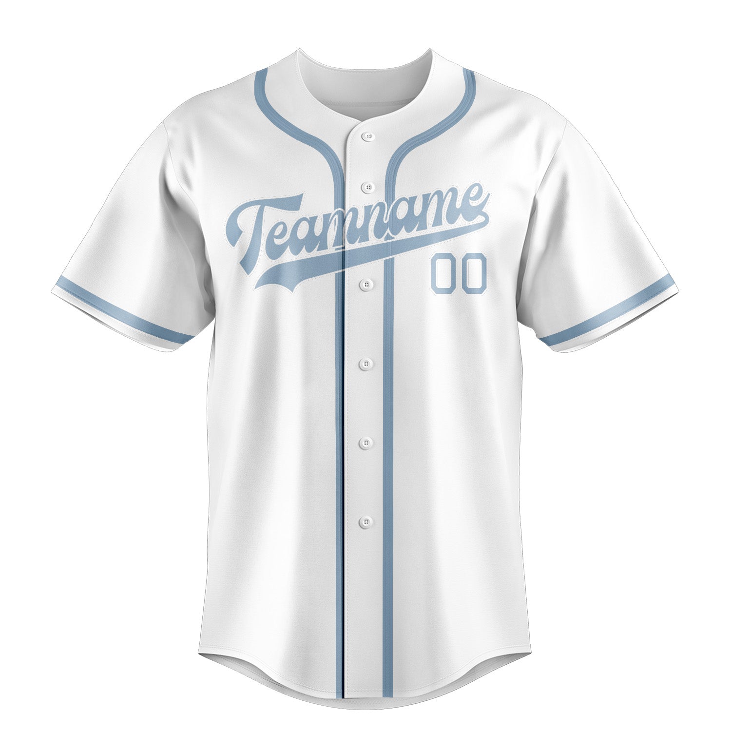 Maillot de baseball personnalisé blanc et bleu clair