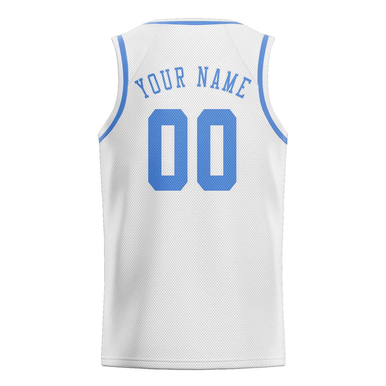 Maillot de basketball personnalisé blanc et bleu clair