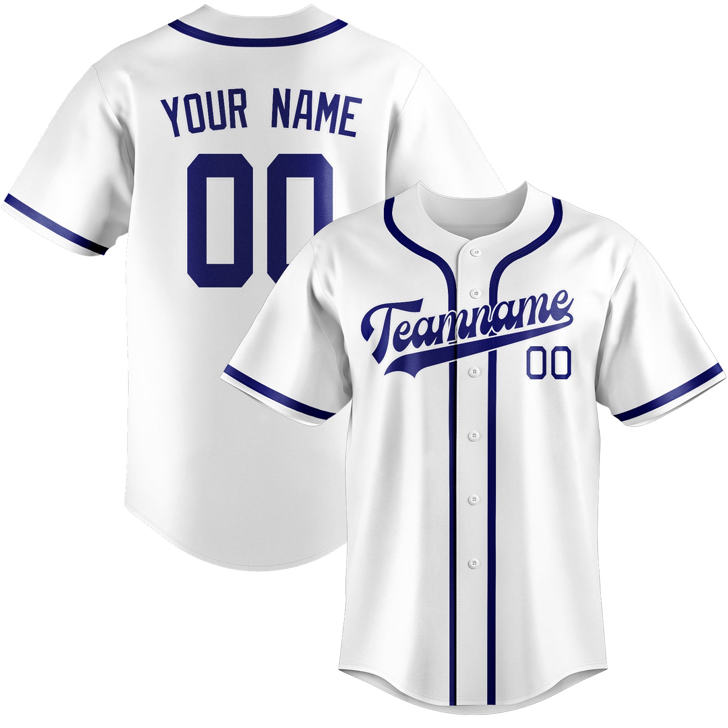 Maillot de baseball personnalisé blanc et bleu ciel