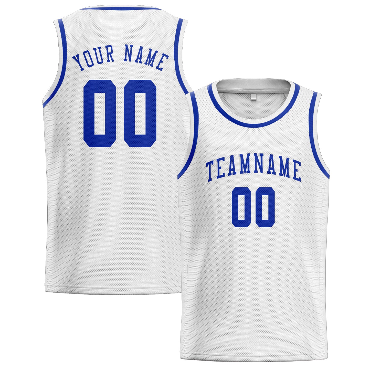 Maillot de basketball personnalisé blanc et bleu ciel