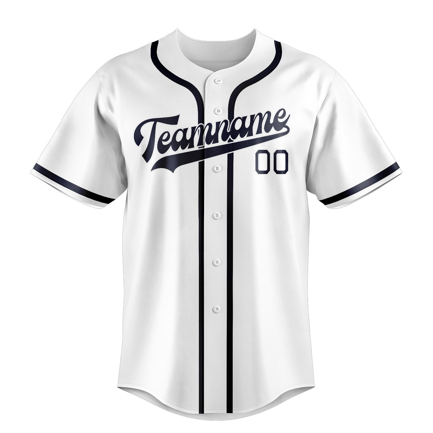 Maillot de baseball personnalisé blanc et marine
