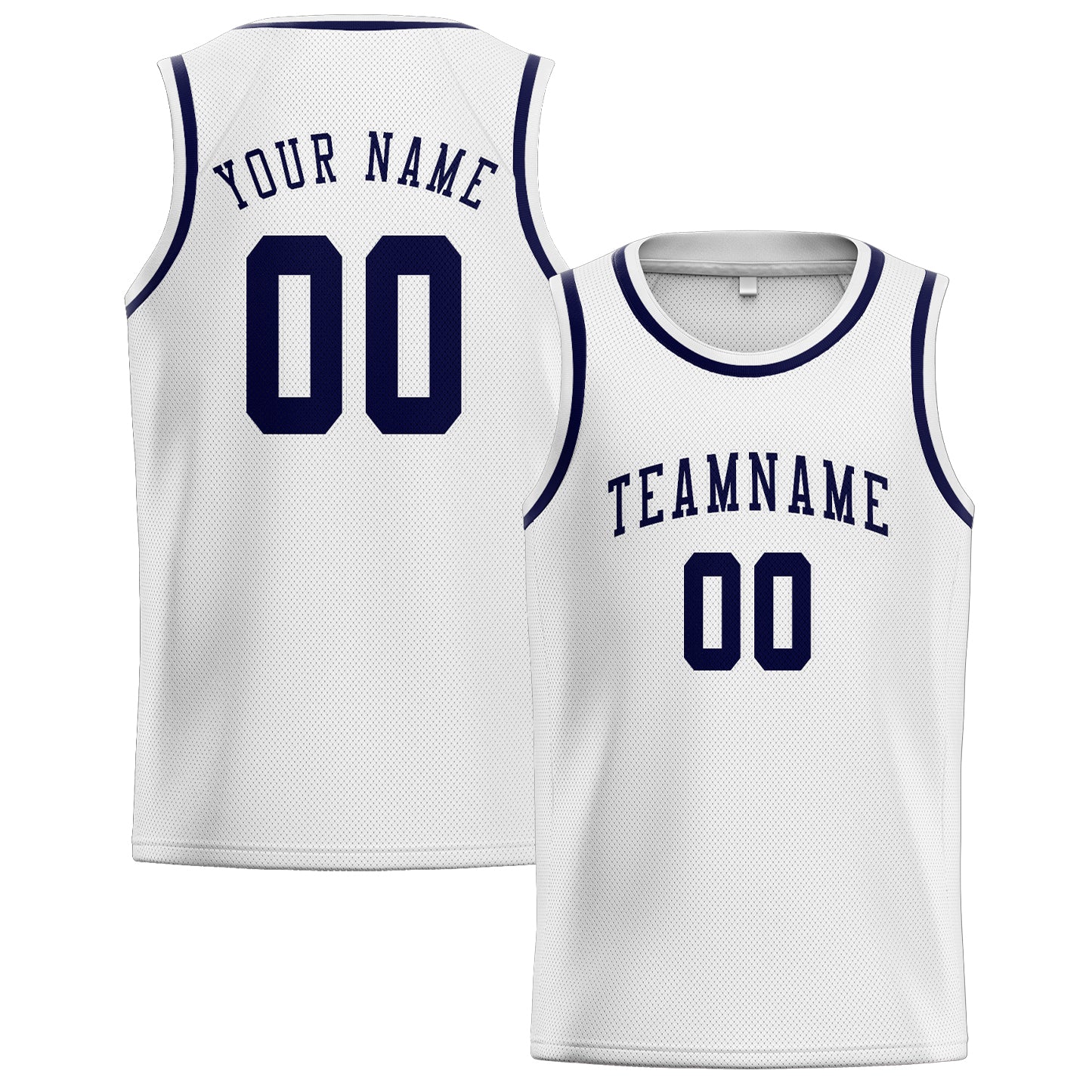 Maillot de basketball personnalisé blanc et marine