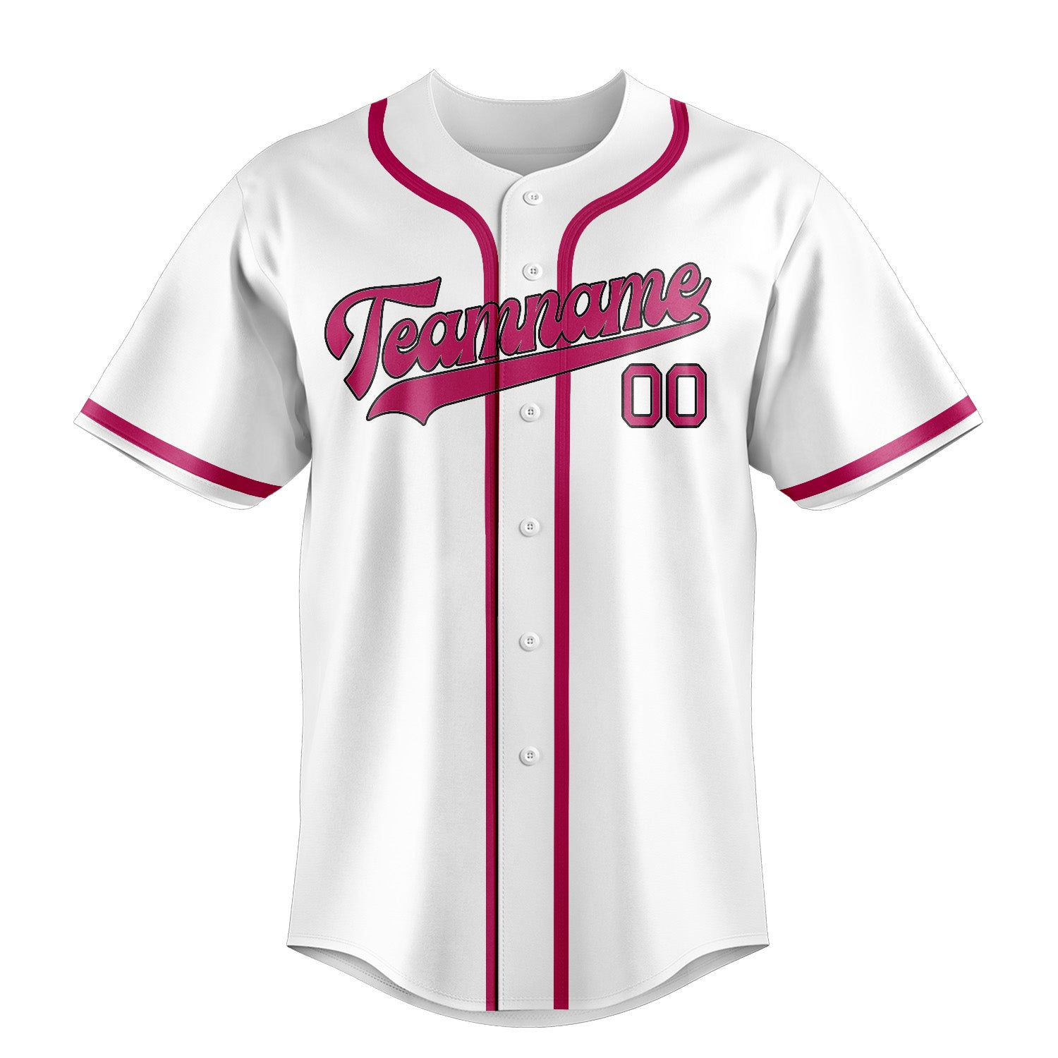 Maillot de baseball personnalisé blanc et rose