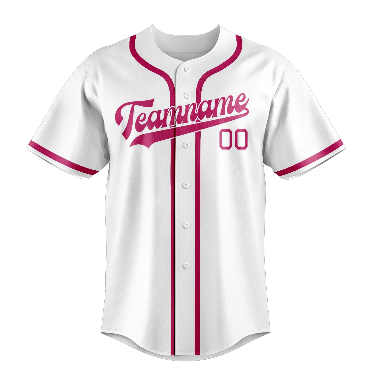 Maillot de baseball personnalisé blanc et rose