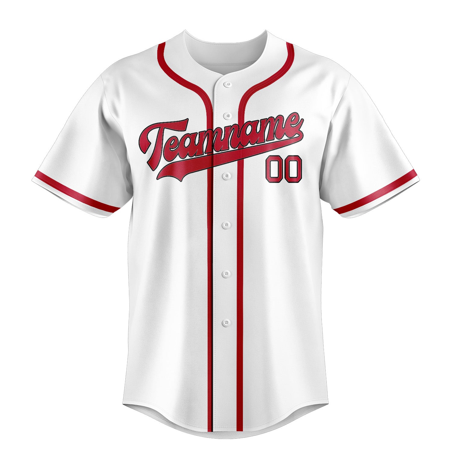 Maillot de baseball blanc et rouge personnalisé